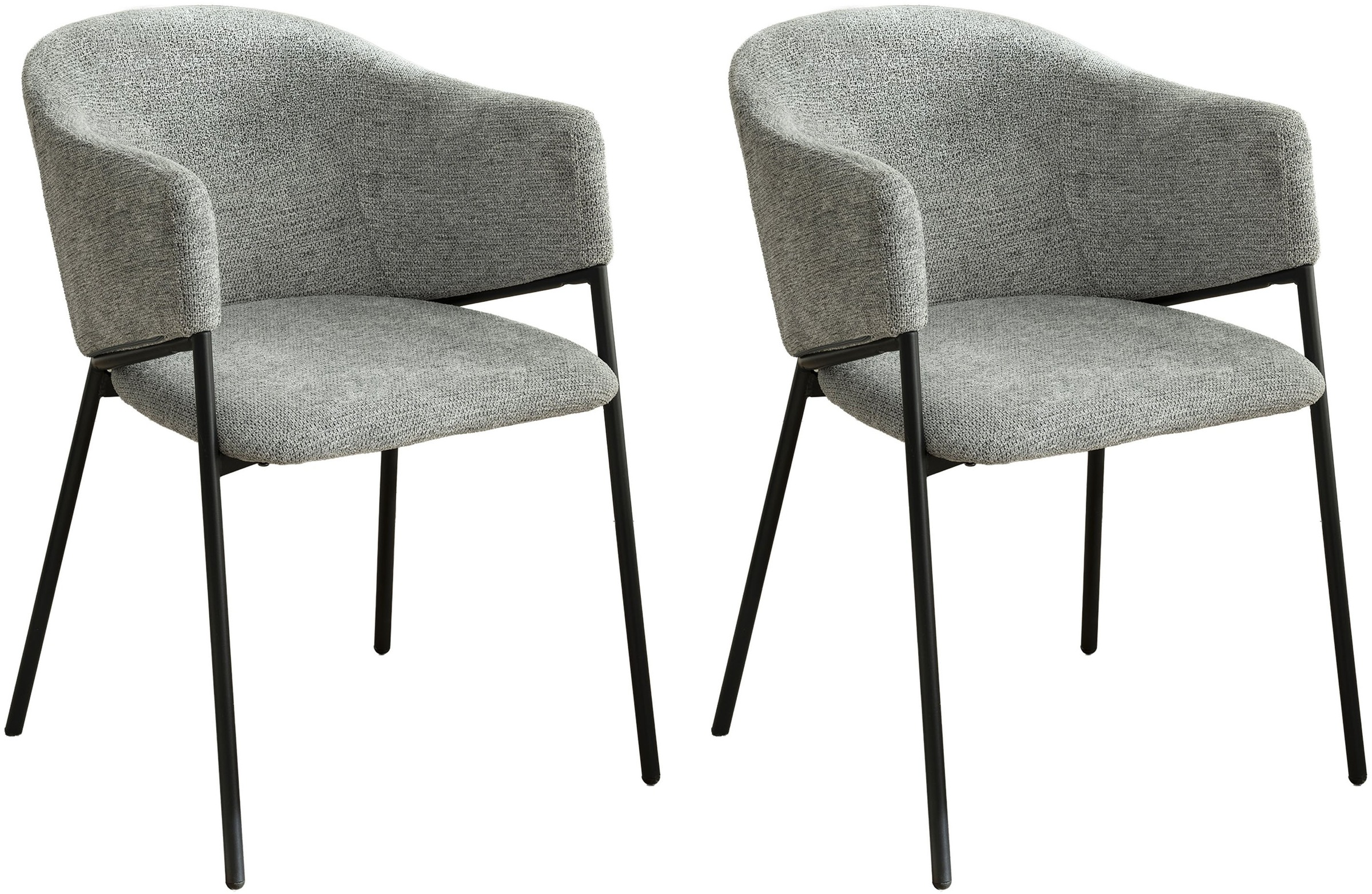 Image of byLIVING Esszimmerstuhl "YORK" (Set) 2 Stk.Strukturstoff in grau, bis 110 kg, Schaumstoff, 4-Fussgestell
