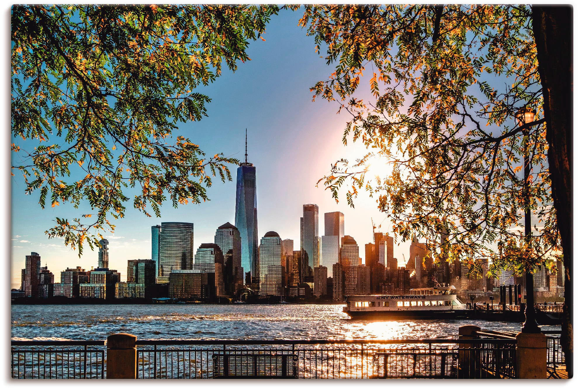 Image of Artland Wandbild "Sonnenaufgang über New York" Amerika 1 Stk. tlg. als Leinwandbild, Poster in verschied. Grössen