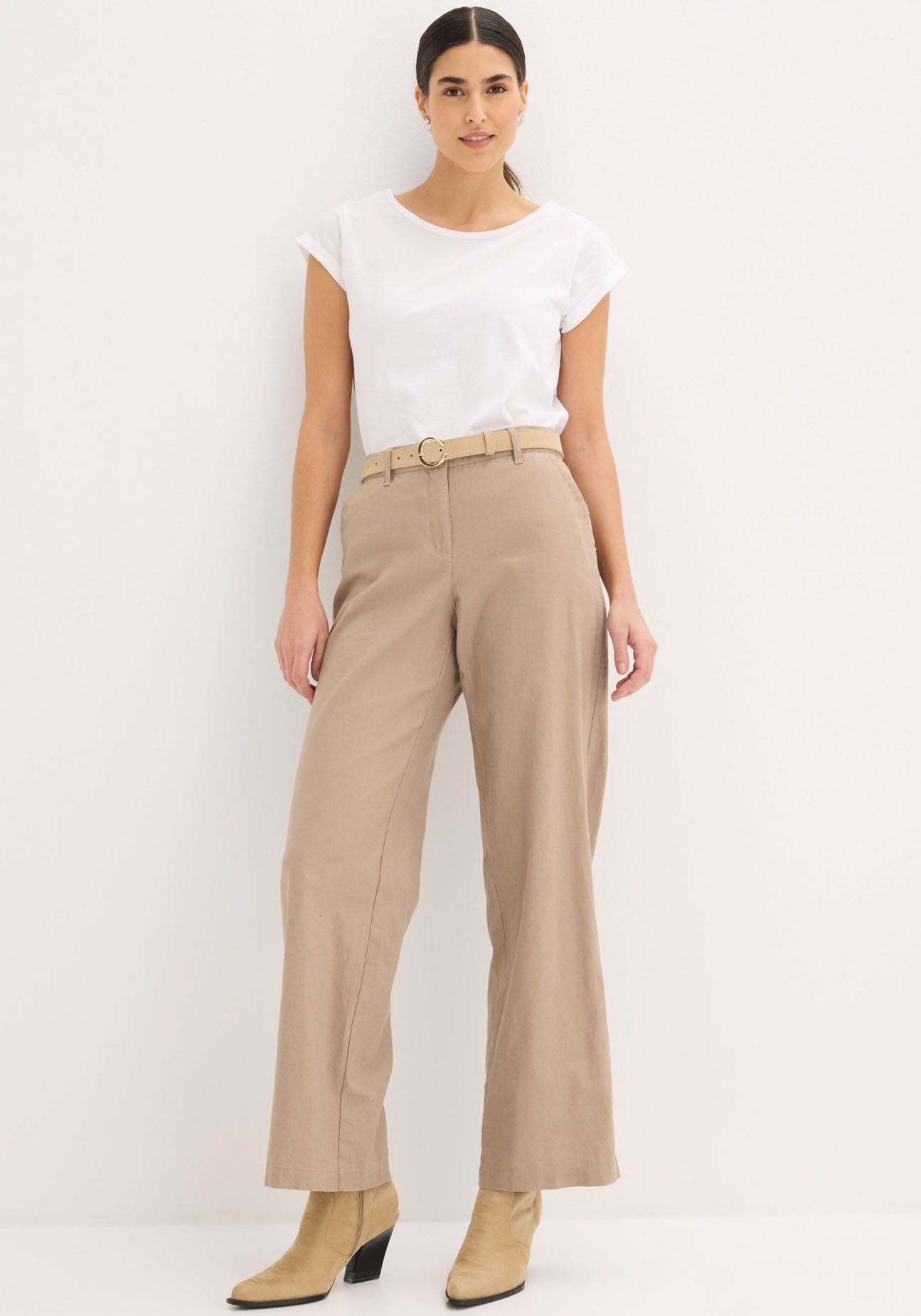 bonprix Leinenhose  aus Leinen-Baumwoll-Mix, Loose Fit, komfortable Leibhöhe