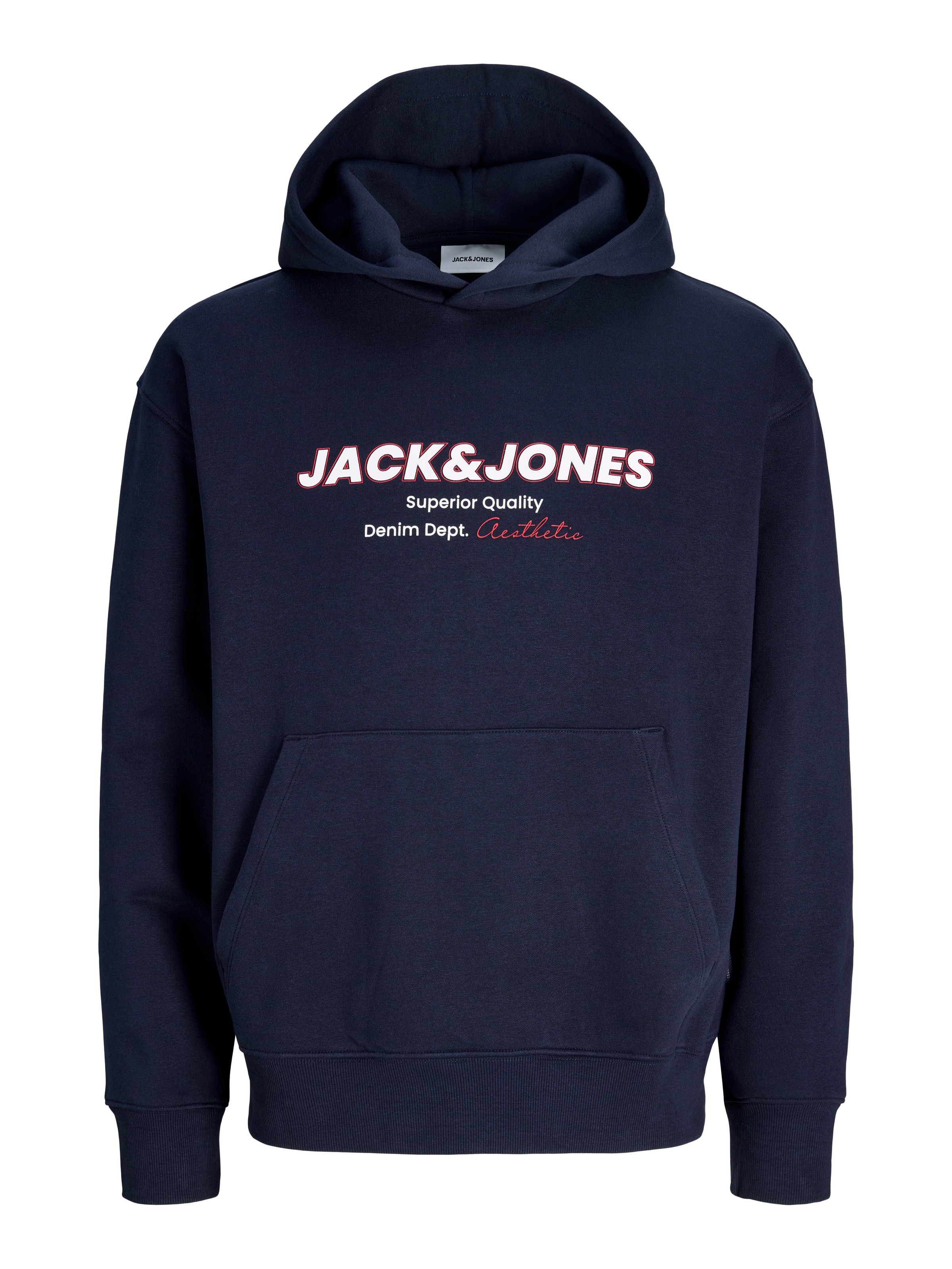 Image of Jack & Jones Kapuzensweatshirt "JJABBO SWEAT HOOD", Baumwollmischung, locker geschnitten