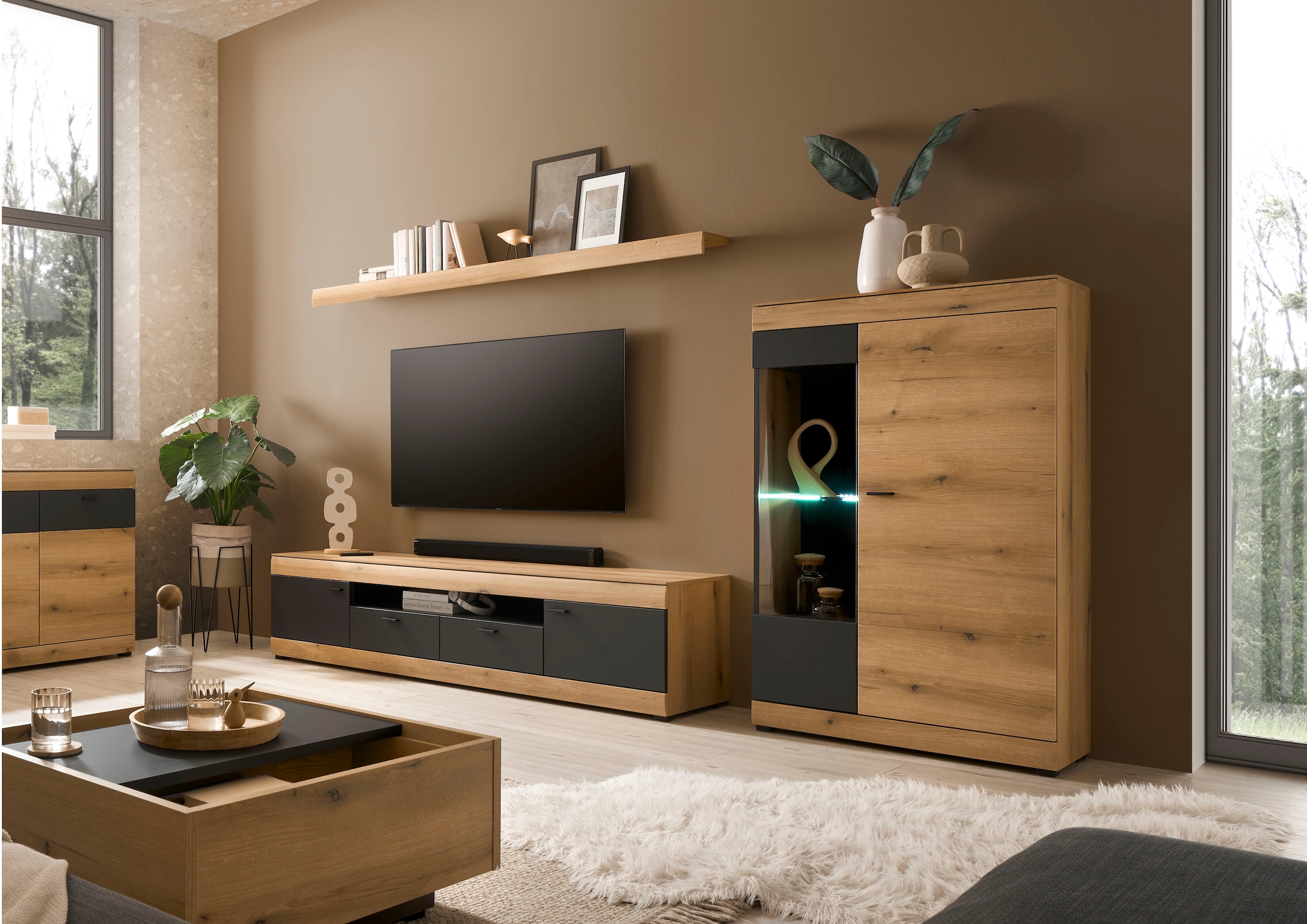 Home affaire Wohnwand »Soleto, zeitlose Anbauwand, Komplettset im modernen Stil« Komplett-Set, 3 Stk. tlg.