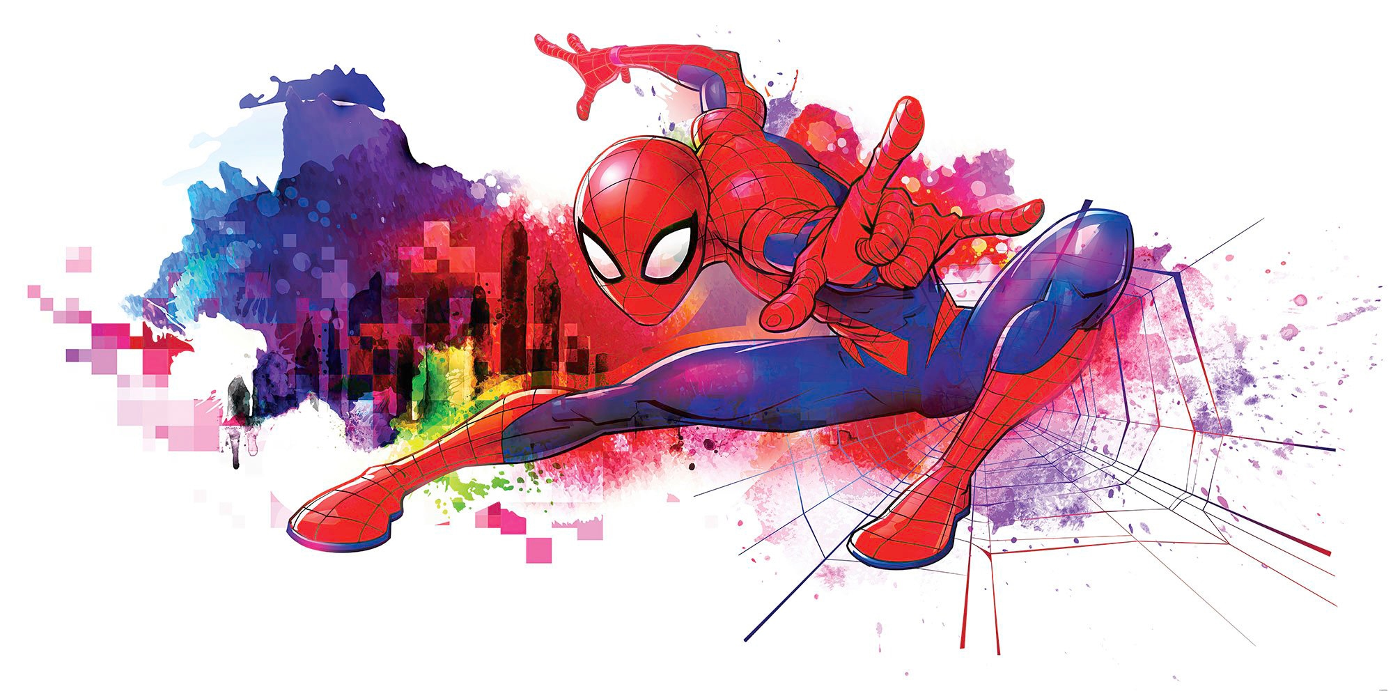 Image of Komar Vliestapete "Digitaldruck Vlies - Spider-Man Graffiti Art - Grösse 300 x 150 cm" bedruckt glatt Kinderzimmer