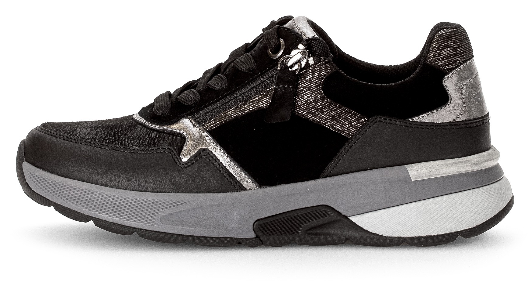 Image of rollingsoft Keilsneaker, Keilabsatz, Freizeitschuh, Halbschuh, Schnürschuh, Kontrastbesätze
