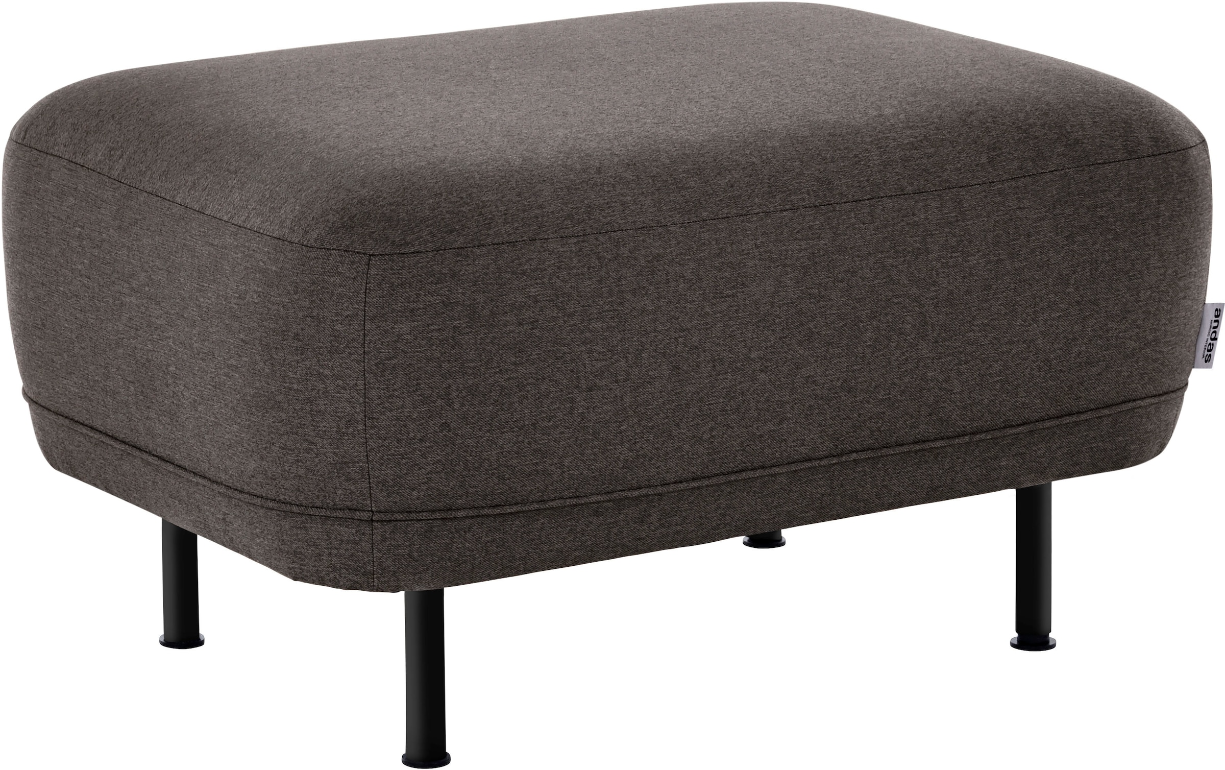 Image of andas Polsterhocker »Bendik«, schöne Serienergänzung, mit schwarzen Metallfüssen, Design by Morten Georgsen bei Ackermann Versand Schweiz