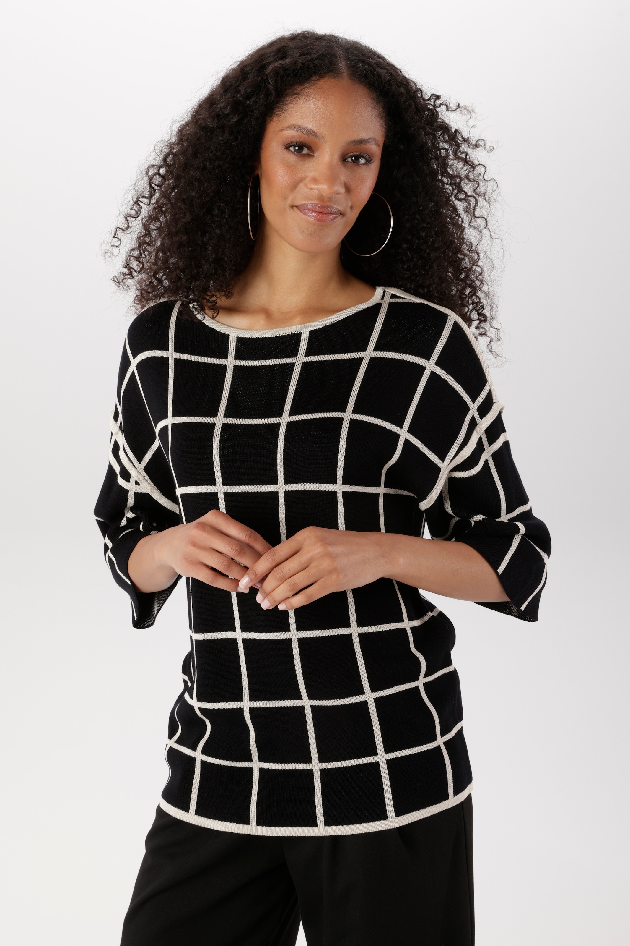 Image of Aniston SELECTED Strickpullover mit auffälligen Karomuster allover - NEUE KOLLEKTION
