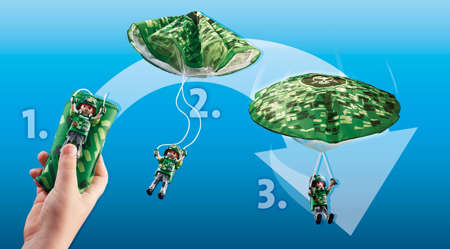 Playmobil® Konstruktions-Spielset »Polizei-Hubschrauber: Fallschirm-Verfolgung (70569), My Action Heroes«, (19 St.), Made in Germany