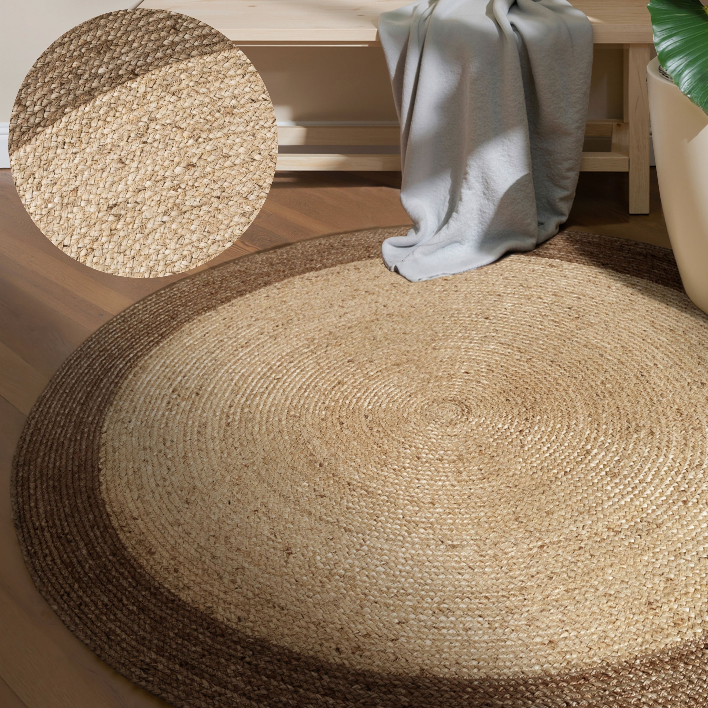 Image of HANSE Home Teppich "Looma Juteteppich" rund 9 mm Höhe 100% Jutefaser, Natur, Wohnzimmer, Esszimmer, Flur, Boho, Skandi