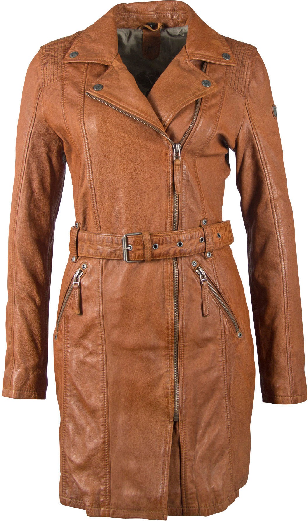 Image of Gipsy Lederjacke »DENNA«, trendy Biker-Ledermantel mit Gürtel bei Ackermann Versand Schweiz