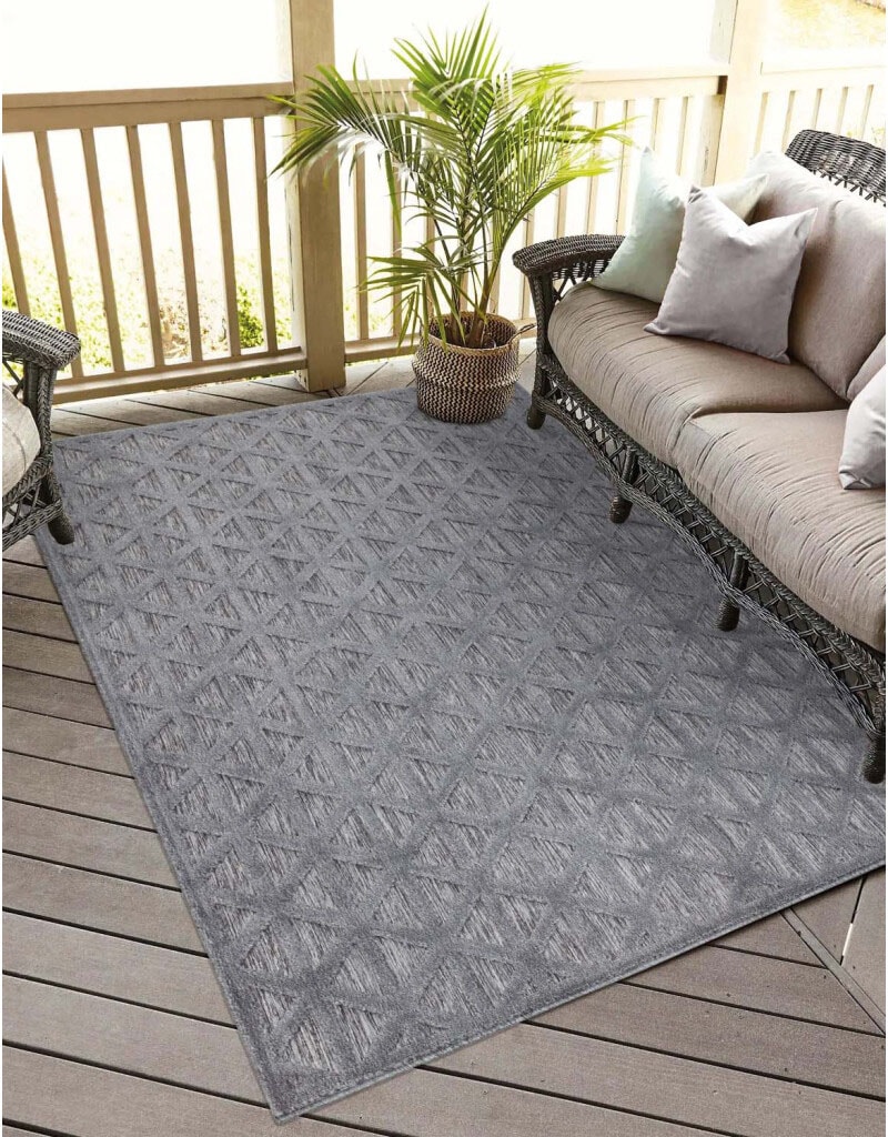 Image of Carpet City Teppich "In-& Outdoorteppich Santorini 446, 3D-Effekt, Geo-Muster" rechteckig 5 mm Höhe Wetterfest & UV-beständig für Terrasse, Balkon, Küche, Flur