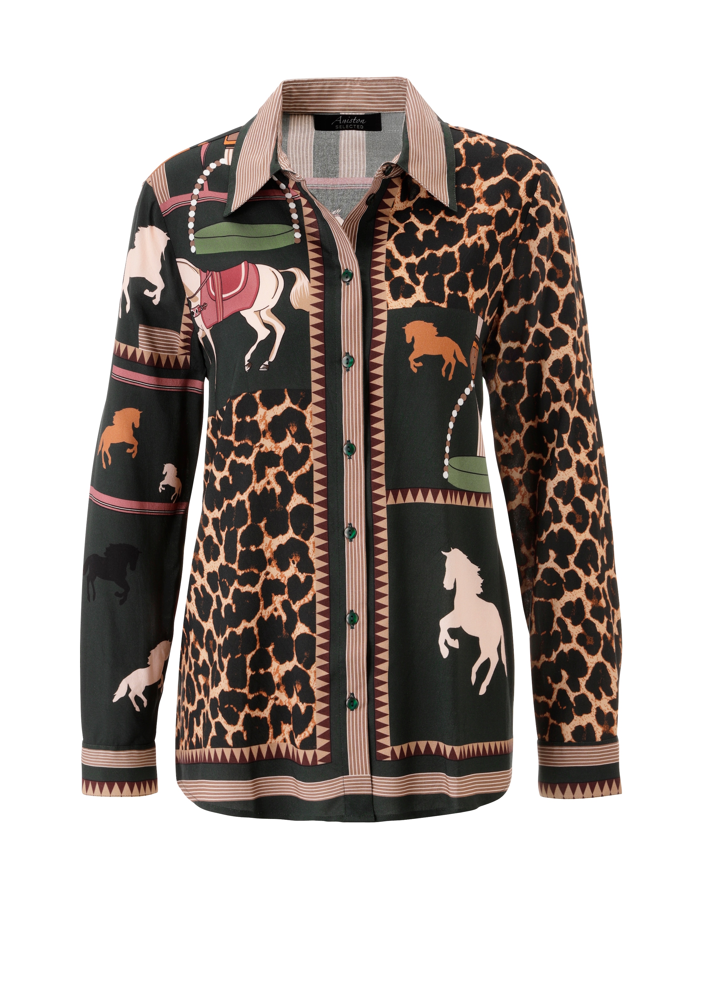 Aniston SELECTED Hemdbluse mit auffälligen, künstlerischen Animal-Print - NEUE KOLLEKTION
