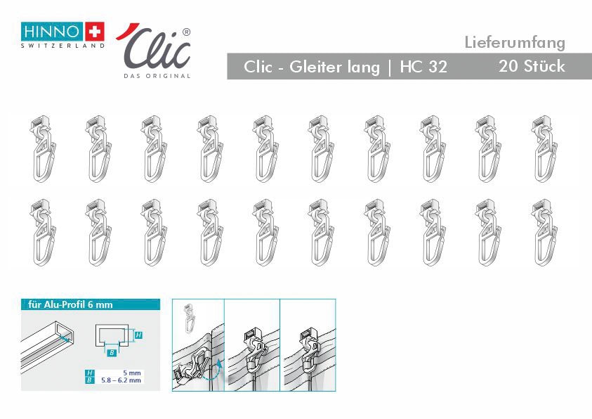 HINNO Klick-Gleiter »hinno-clic HC32« HINNO Clic-Gleiter