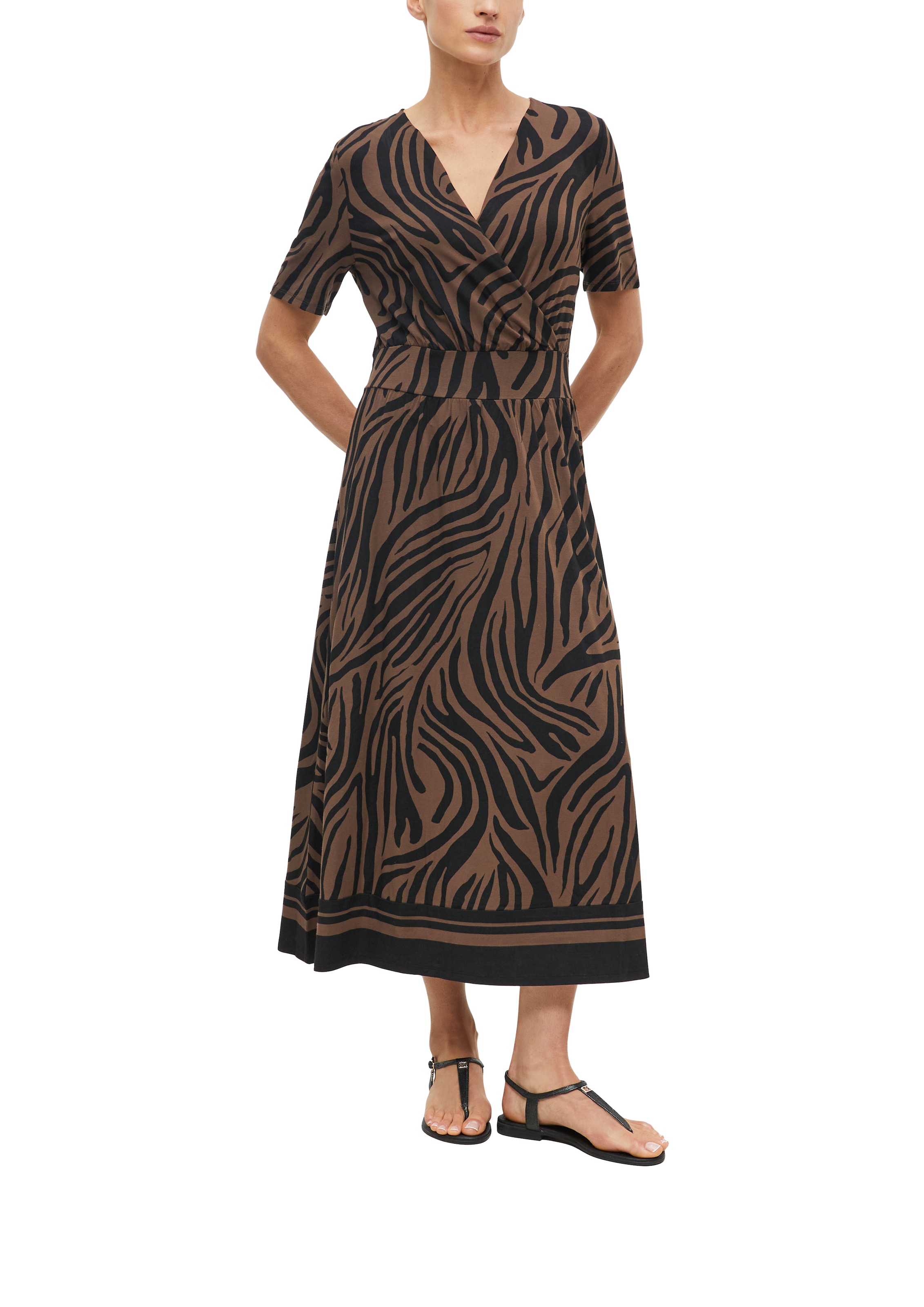 Image of s.Oliver BLACK LABEL Blusenkleid Ohne Taschen Sommerkleid mit Animal-Print