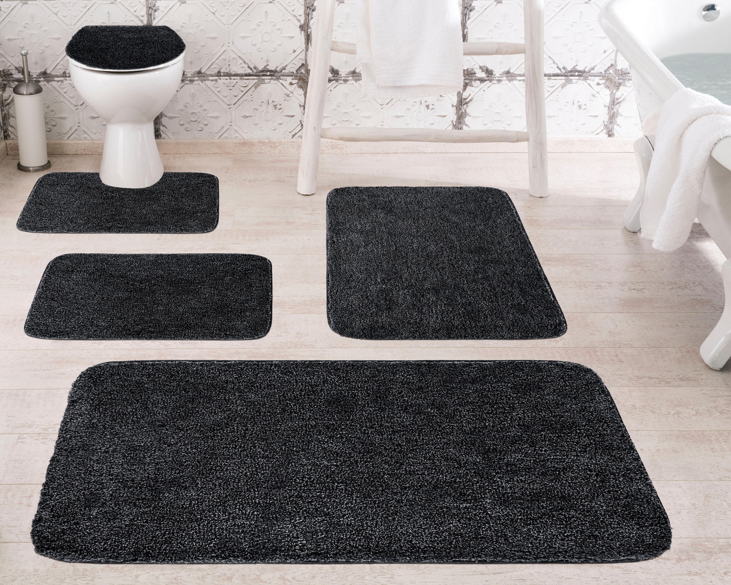 Grund Badematte »Melange«, rutschhemmend beschichtet, fussbodenheizungsgeeignet, besonders dichter Flor
