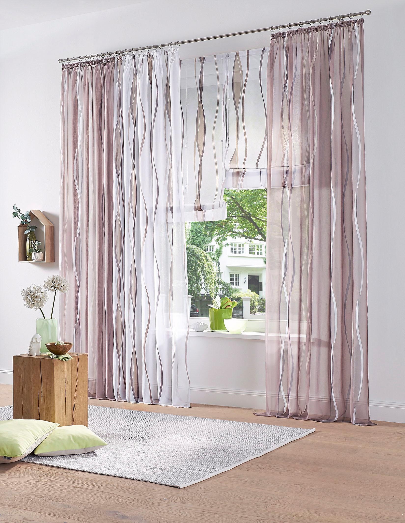 Klettschiene, ♕ Wellen versandkostenfrei Voile, mit home my auf Transparent, »Dimona«, Raffrollo Polyester,