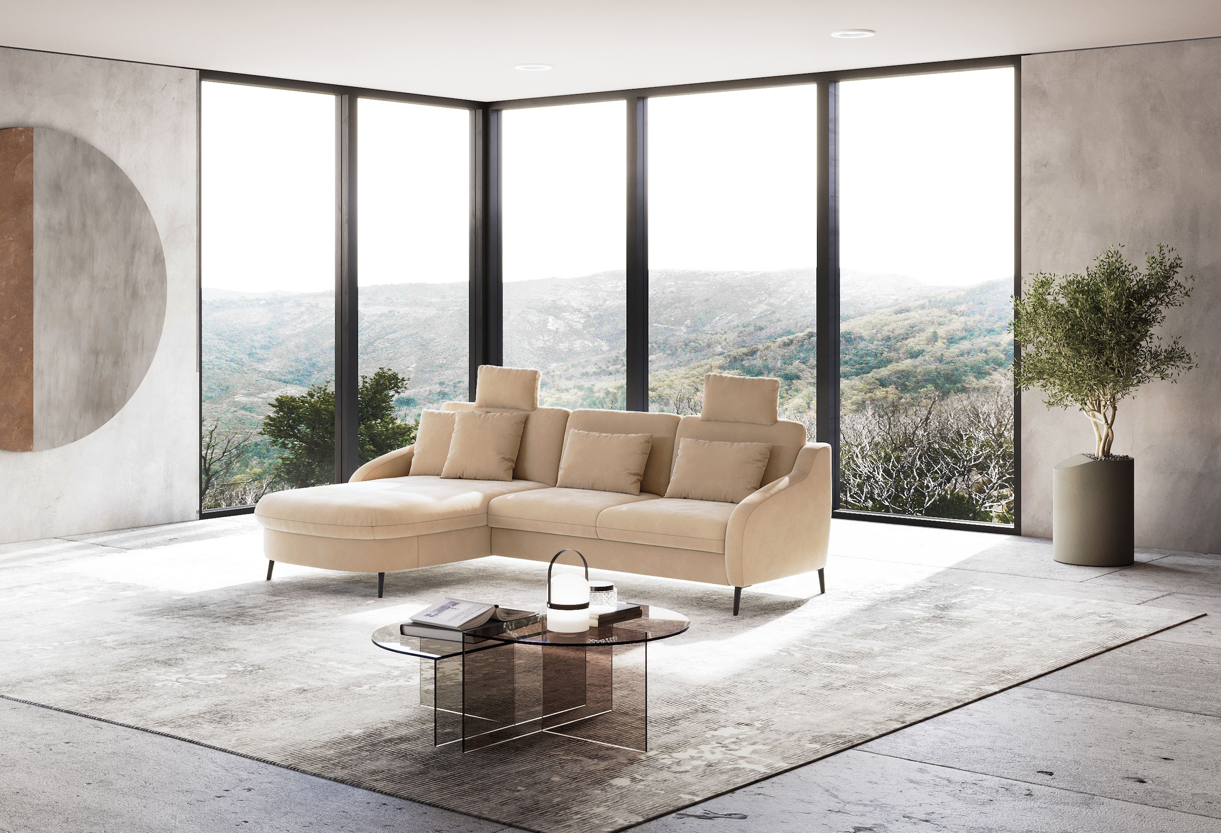 sit&more Ecksofa »Soul L-Form« wahlweise mit Bettfunktion und Bettkasten oder Schubkasten