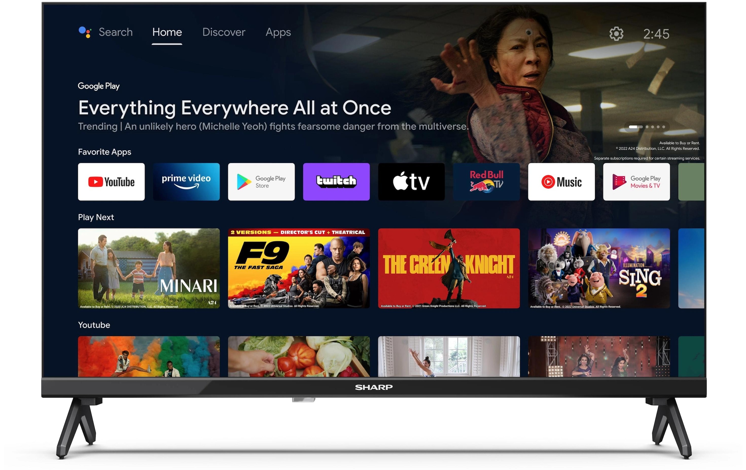 Sharp LED-Fernseher »40FH2EA 24« 60 cm/24 ″ WXGA Android TV