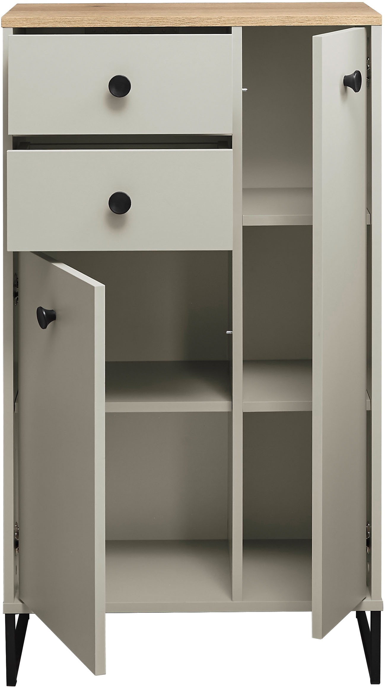 BASIC by Balculina Armoire intermédiaire »Linea« 1 cuis tlg. Largeur 38cm, pieds profilés en U, tiroir sous plan
