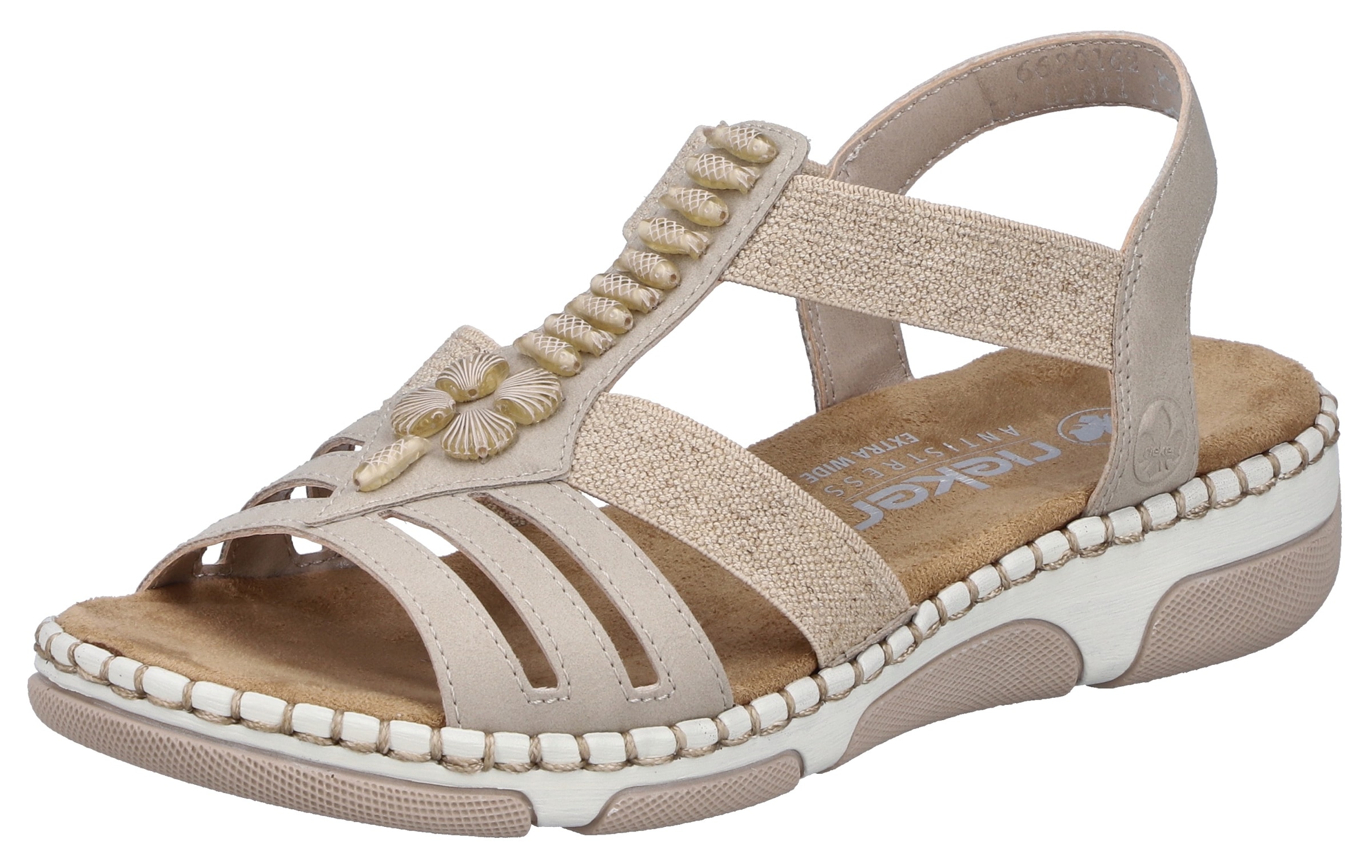 Rieker Sandale  Chaussure d'été, chaussure de vacances, chaussure à enfiler avec élastiques latéraux