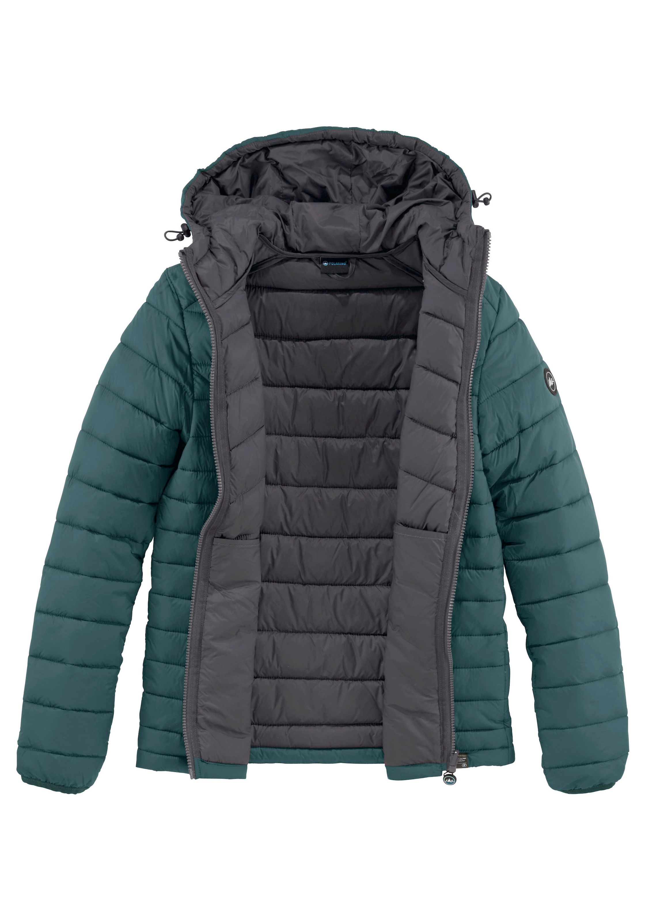 Polarino Steppjacke, mit Kapuze, Übergangsjacke für kühle Tage, aus leichtem Webmaterial