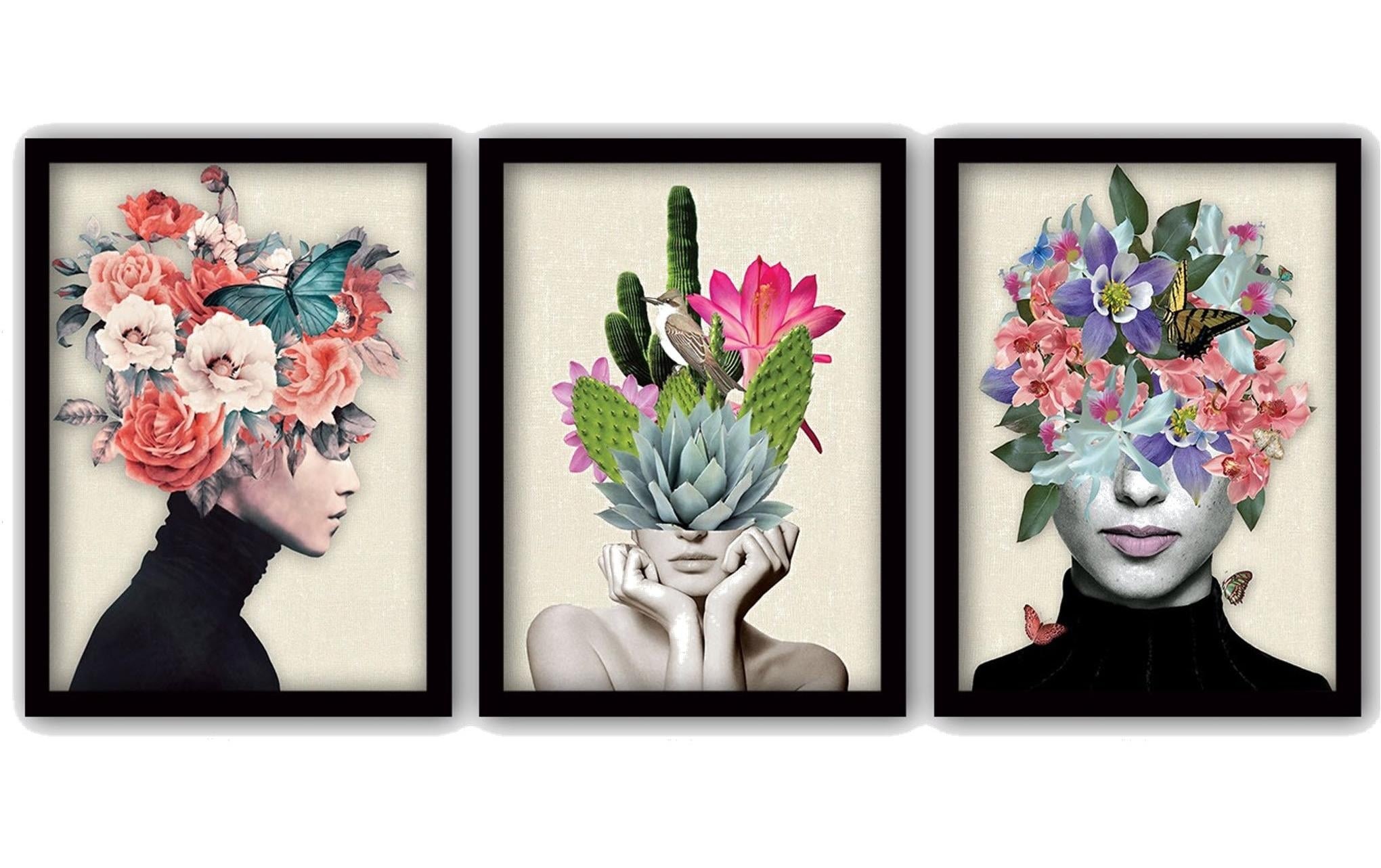 Image of Wandbild "Wallxpert Flowers Woman" Frau