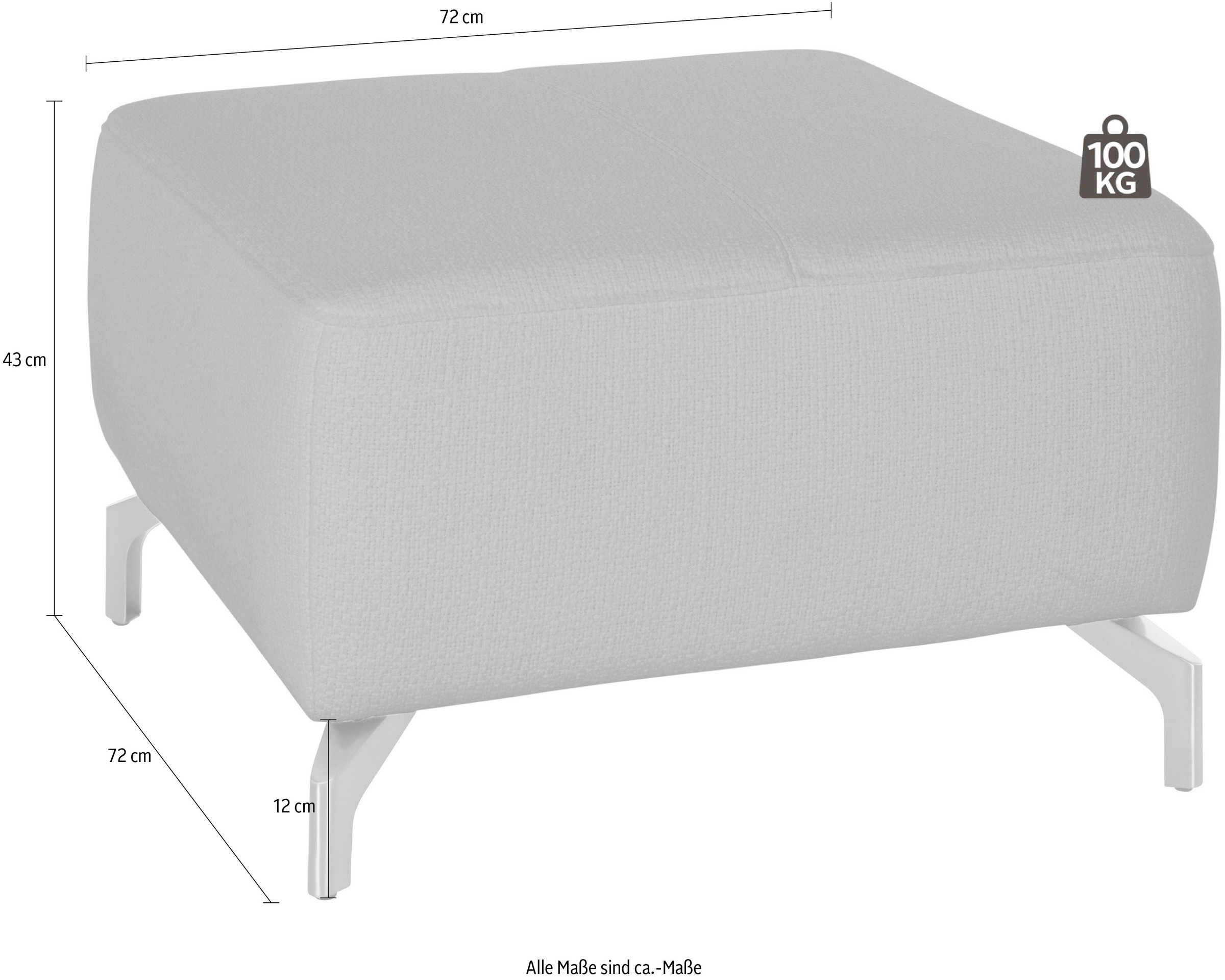 sit&more Tabouret »Gizeh« Fusshöhe 12 cm, wahlweise in 2 unterschiedlichen Fussfarben
