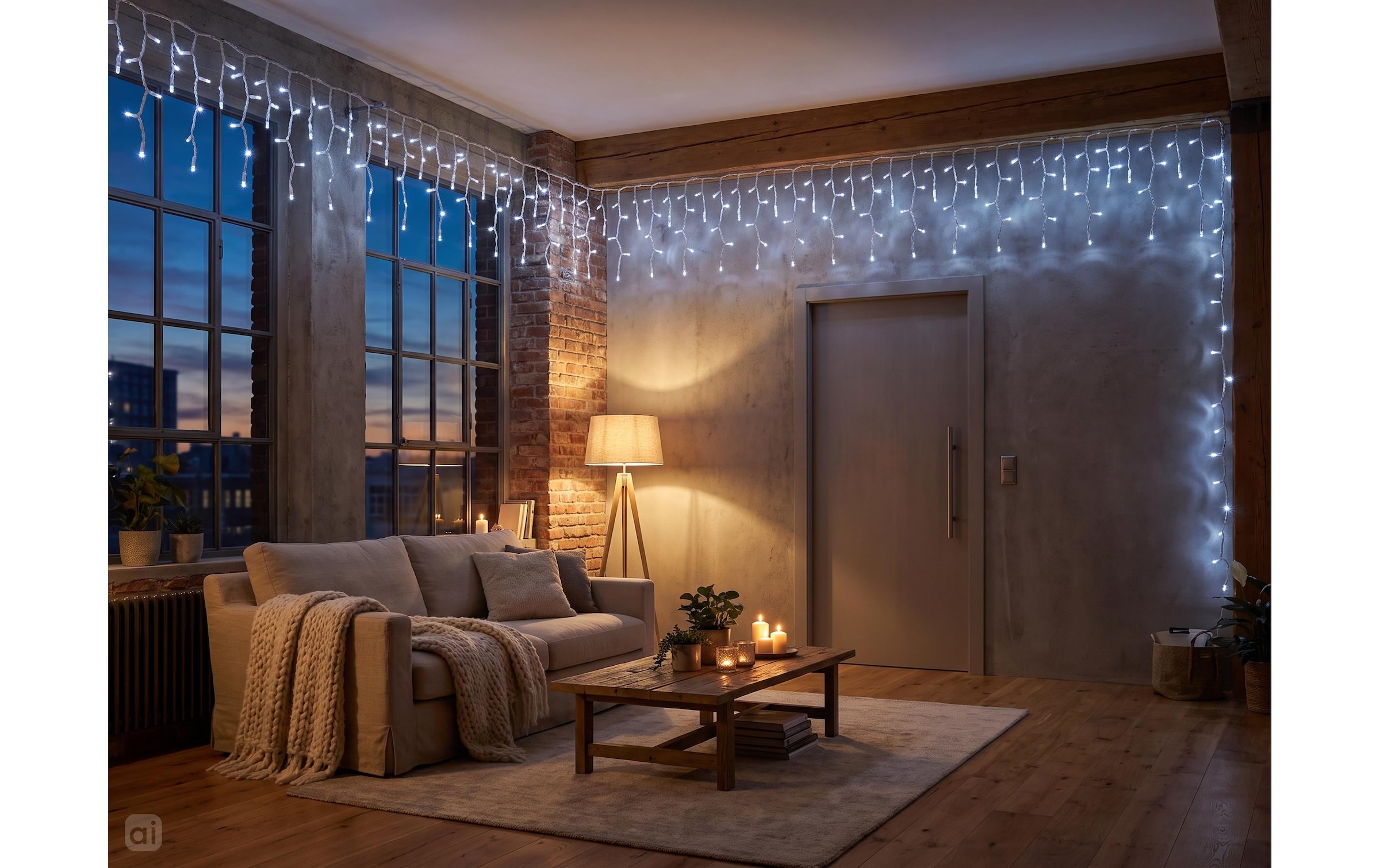 Cocon Lichterkette »Eiszapfen-Lichterkette, 960 LEDs Neutralweiss, 23.8 m«