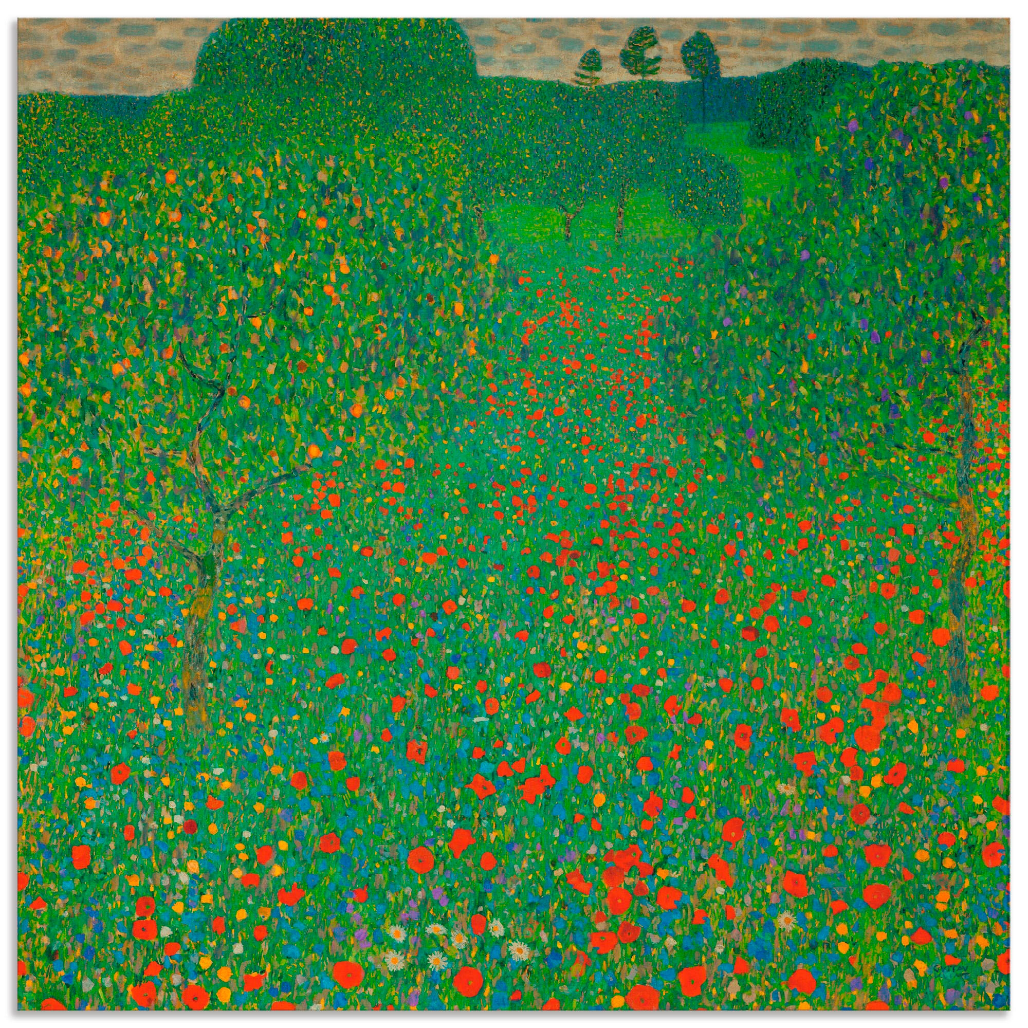 Image of Artland Alu-Dibond-Druck "Feld mit Mohn" Blumen 1 Stk. tlg. für Innen- und Aussenbereich geeignet, Outdoorbild