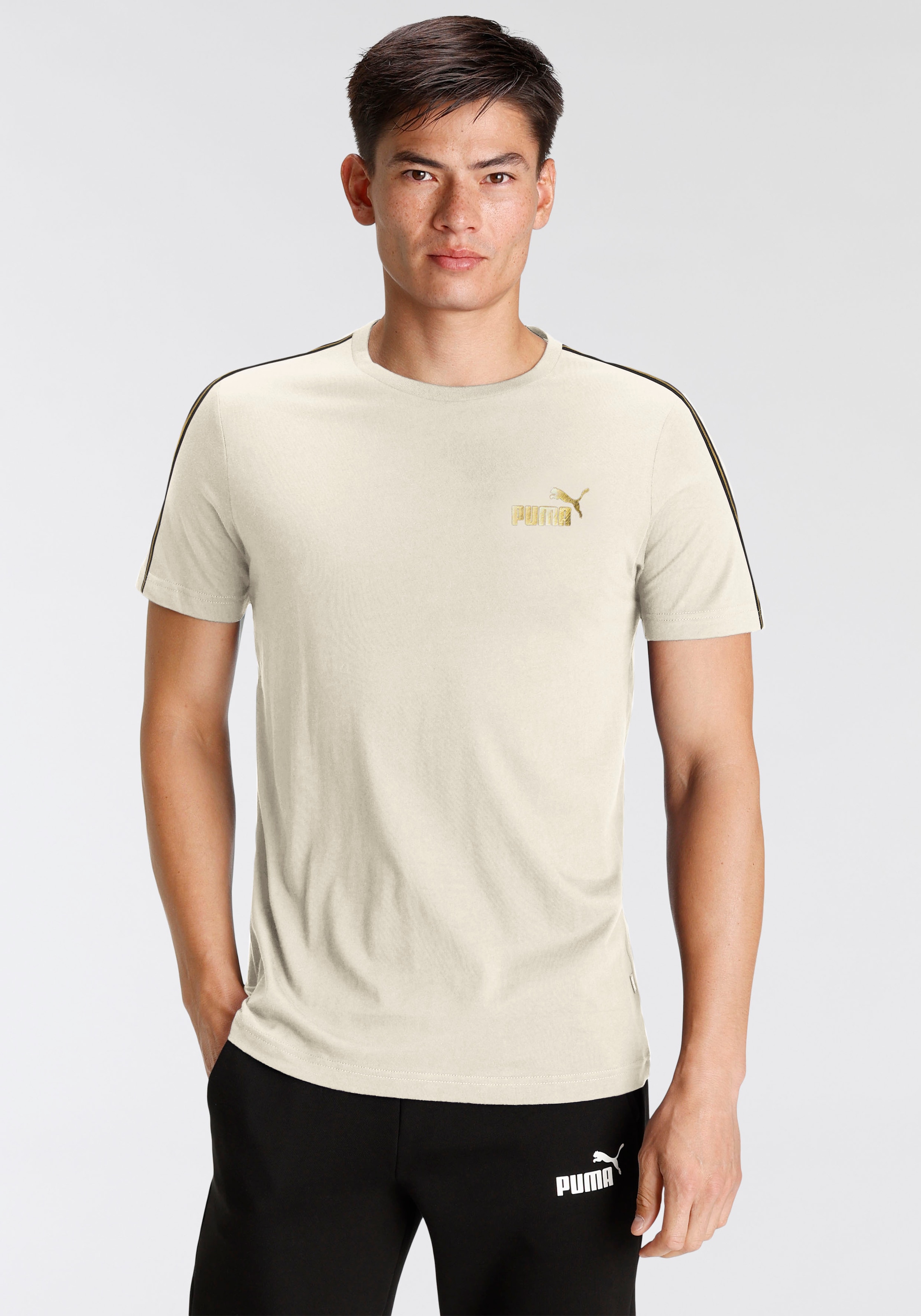 Image of PUMA T-Shirt "ESS TAPE MINIMAL GOLD TEE" regular fit, sportlicher Stil, Rundhalsausschnitt