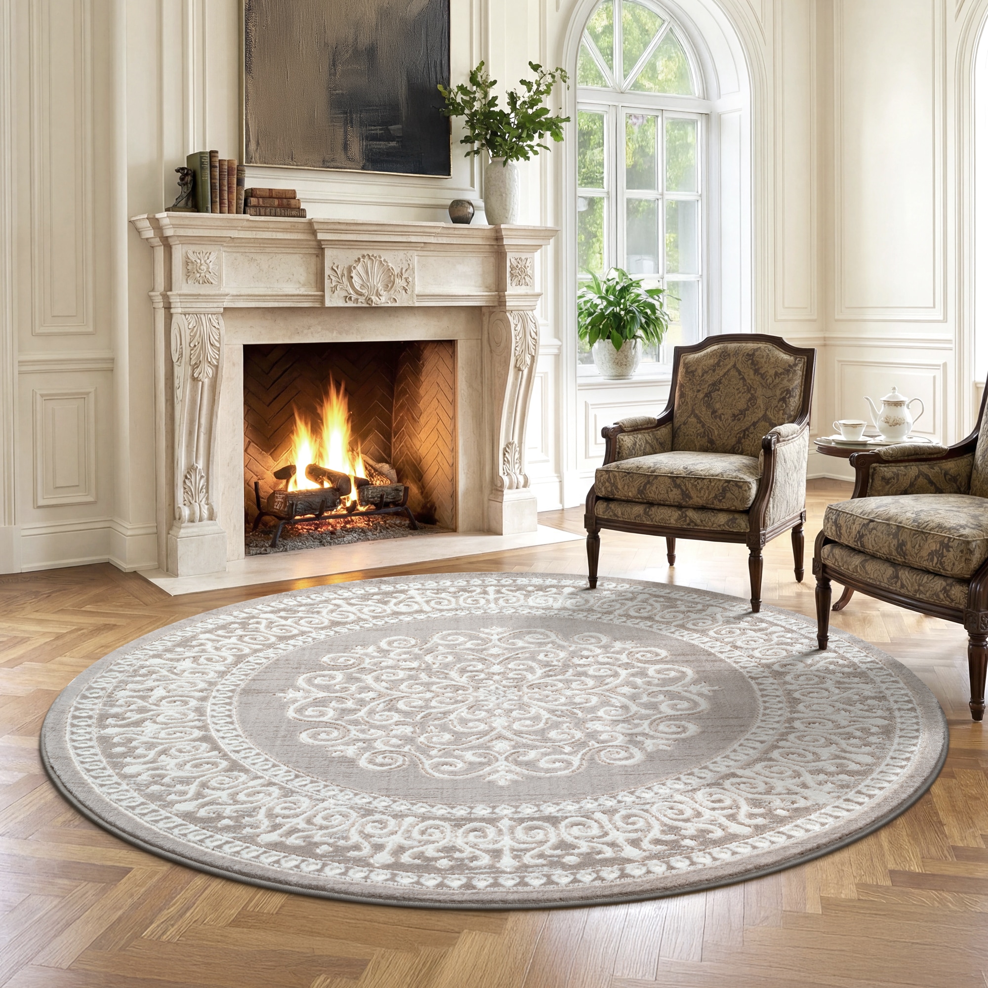 Sanat Teppich »Harmony 3204 , auch als Läufer« rund 12 mm Höhe Wohnzimmer, Kurzflor, modern, Orient Optik, Schlafzimmer