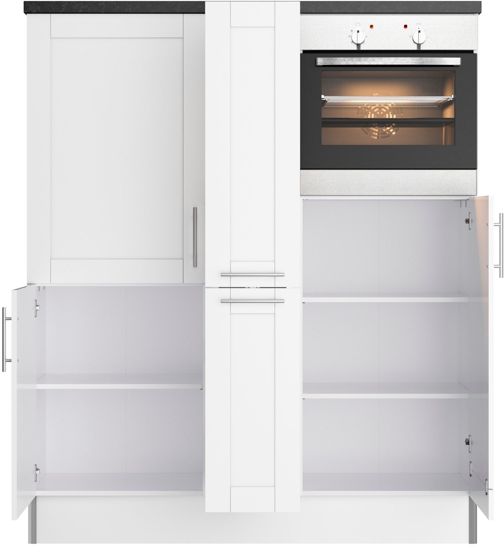 KOCHSTATION Pantryküche »KS-Ahus«, Breite 150 cm,wahlweise mit E-Geräten,Soft-Close-Funktion