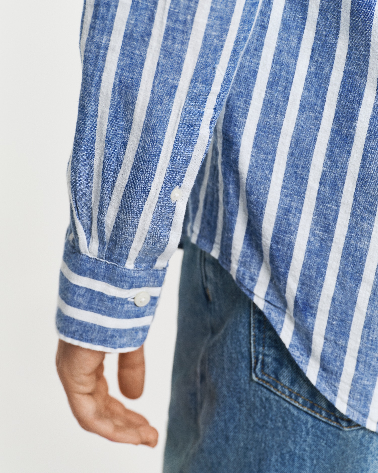 Gant Chemise à manches longues »REG COTTON/LINEN STRIPED SHIRT«, Streifen, luftig, Leinen
