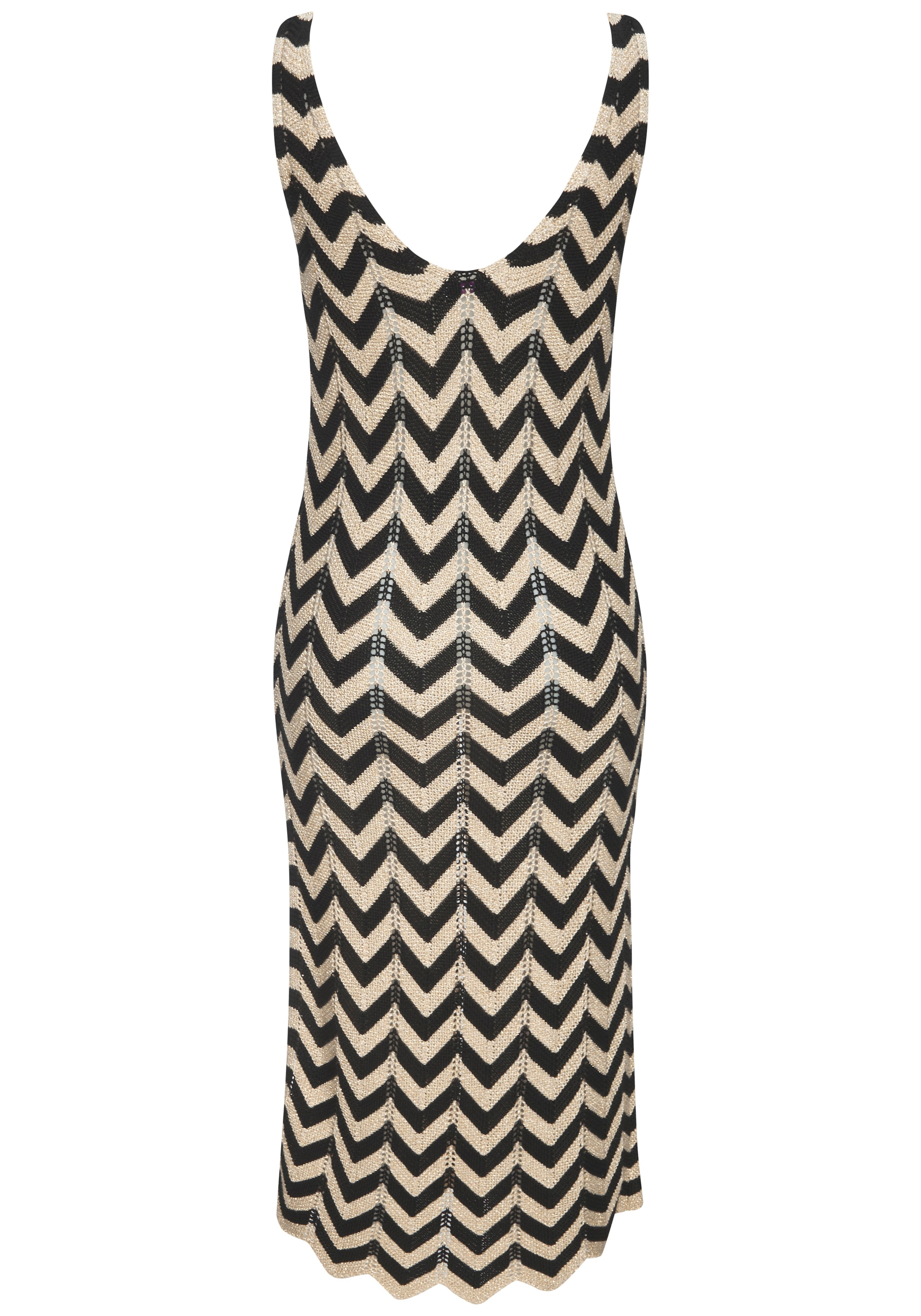 Buffalo Strickkleid mit Zick-Zack-Muster und schimmerndem Lurexgarn