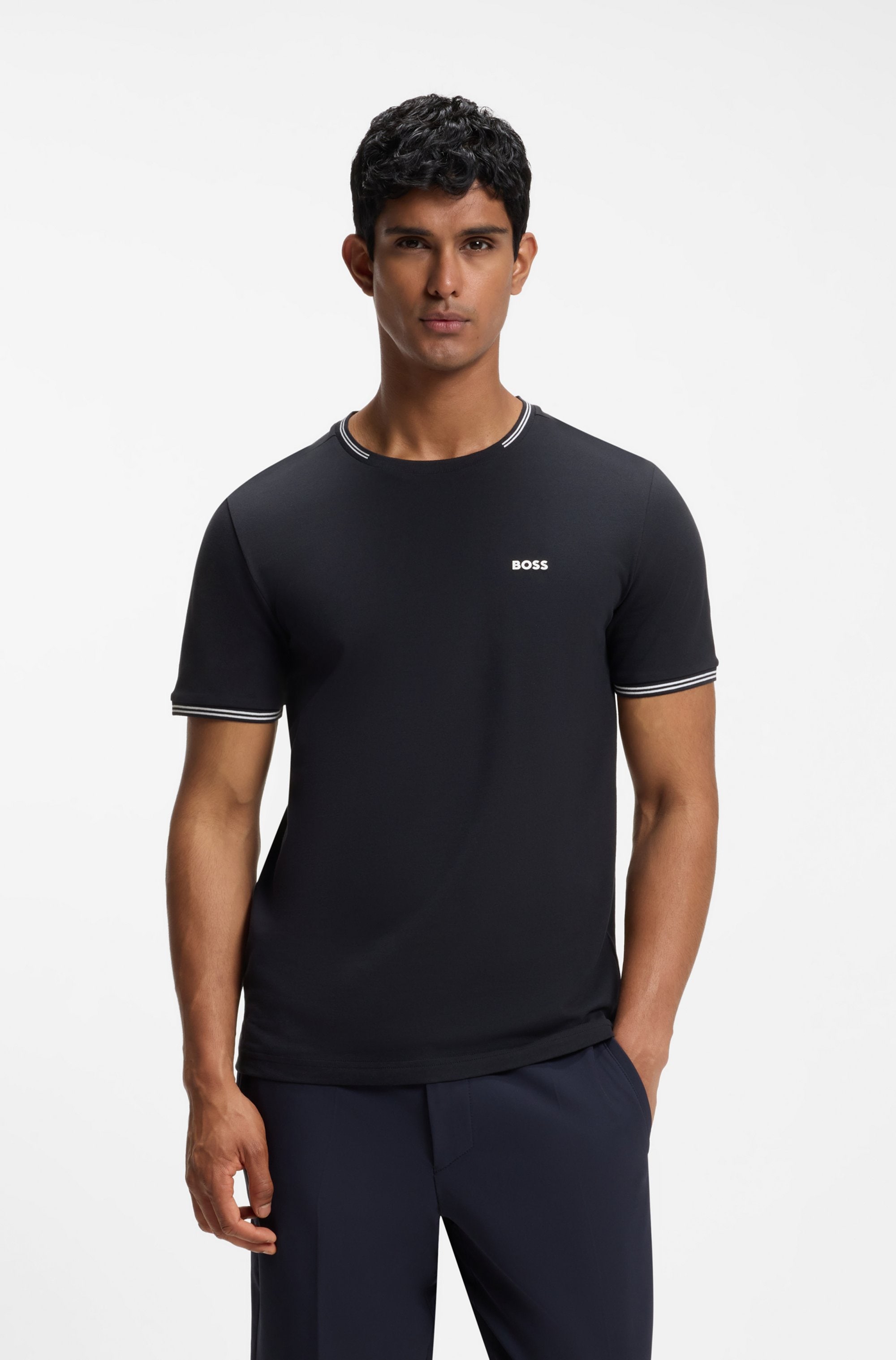 BOSS GREEN T-shirt »Taul« aus softem Stretch-Baumwoll-Piqué, Regular Fit, Kühlend