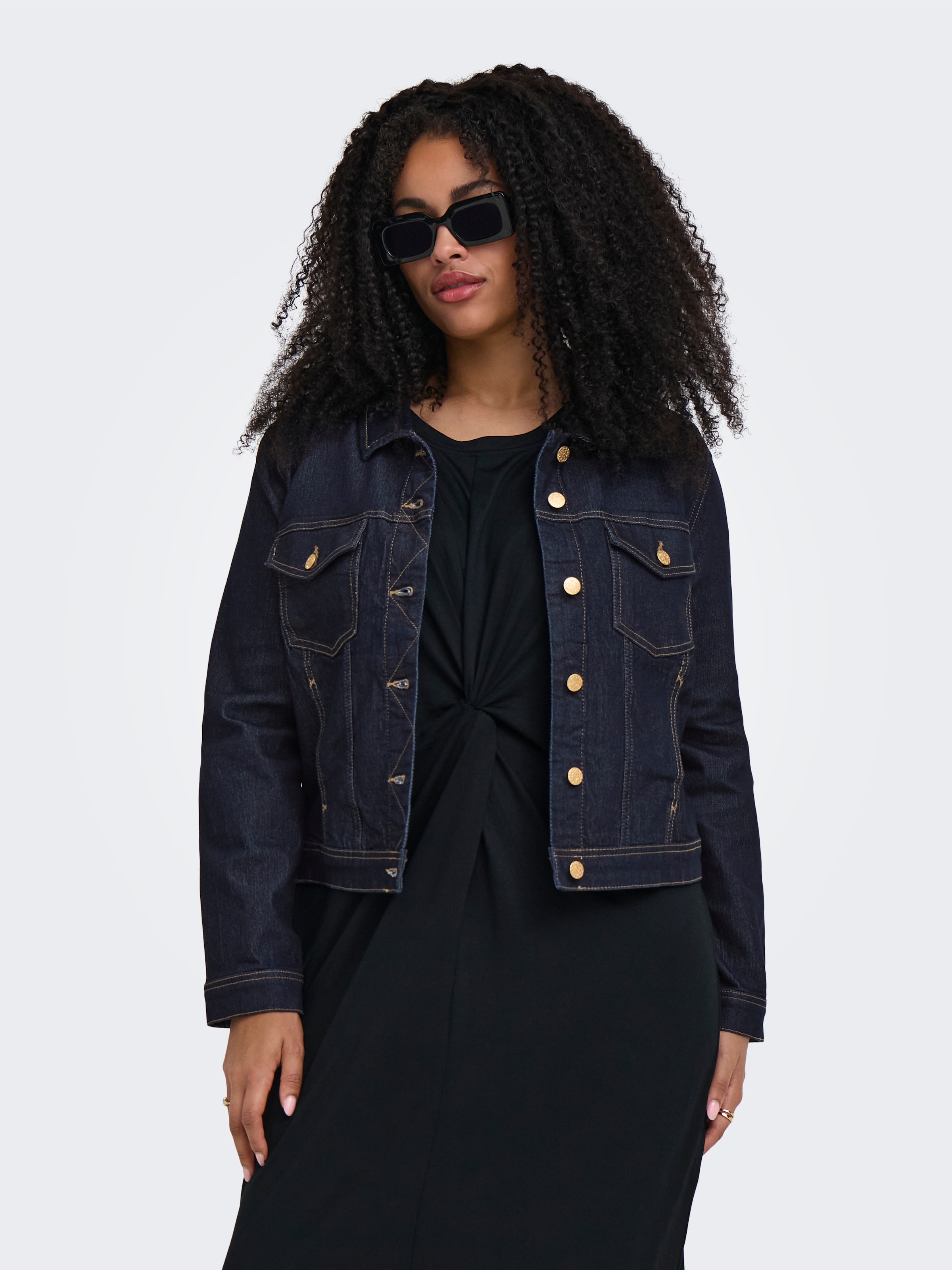 Image of ONLY CARMAKOMA Jeansjacke "CARWESPA LS RINSE JACKET DNM NOOS" Baumwollmischung, Regular Fit