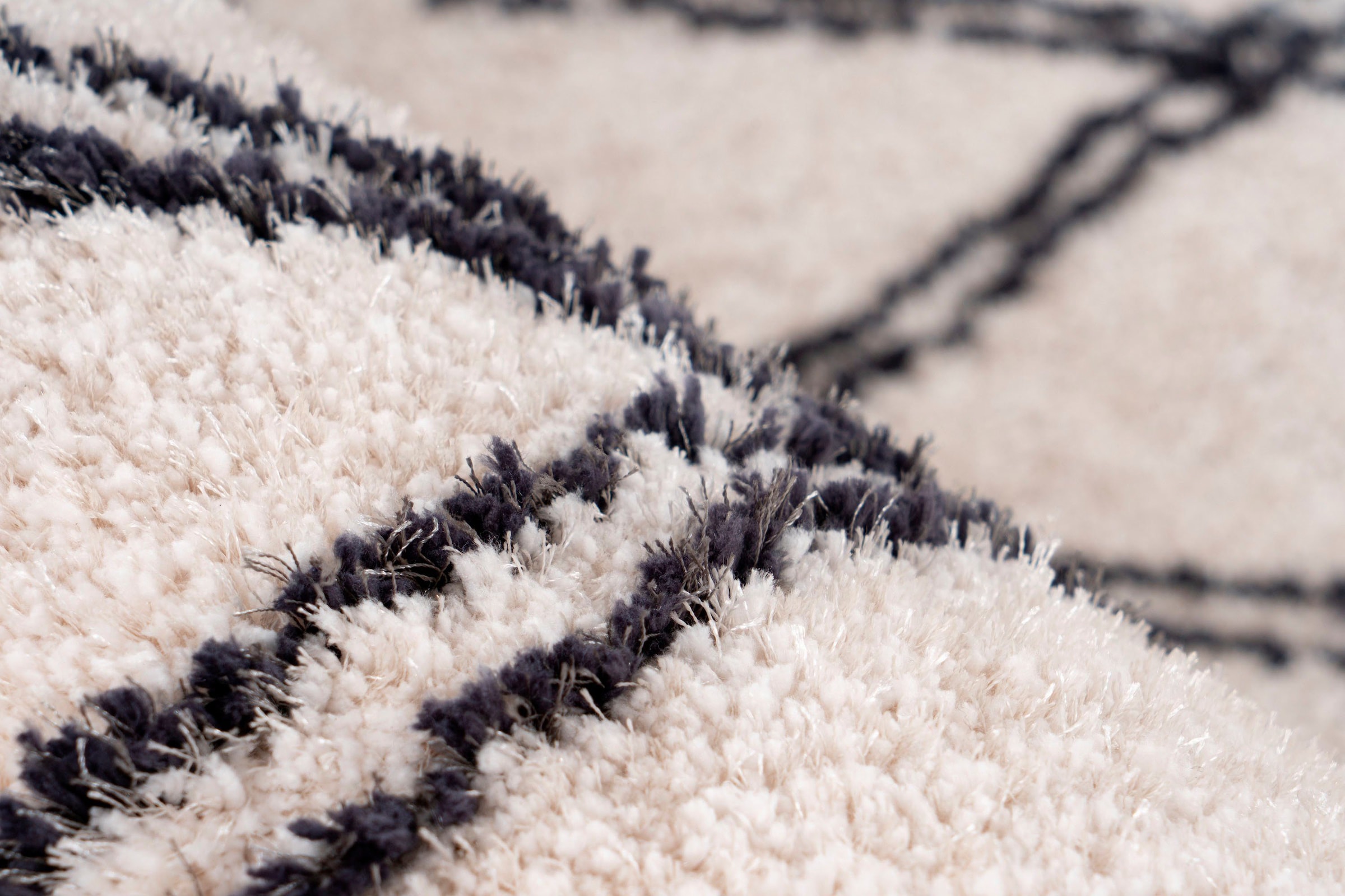 my home Hochflor-Teppich »Leasly«, rechteckig, 27 mm Höhe, retro, Teppich im Rauten-Muster, weich