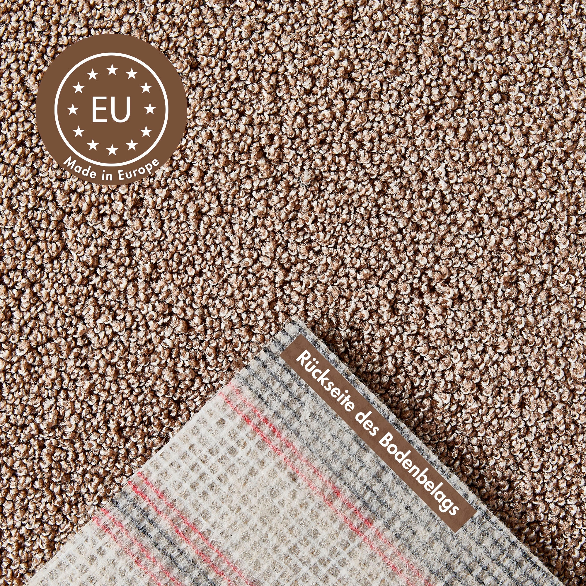 Andiamo Teppichboden »Rubinoy, Schlinge, Made in Belgium«, rechteckig, 8,5 mm Höhe, Breite 400 cm oder 500 cm, Wohnzimmer, strapazierfähig & robust