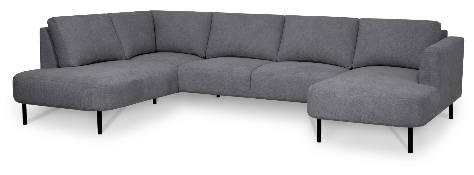 Places of Style Wohnlandschaft »Cesola«, in weichem Chenille-Stoff, Breite 327 cm, mit schwarzen Metallfüssen