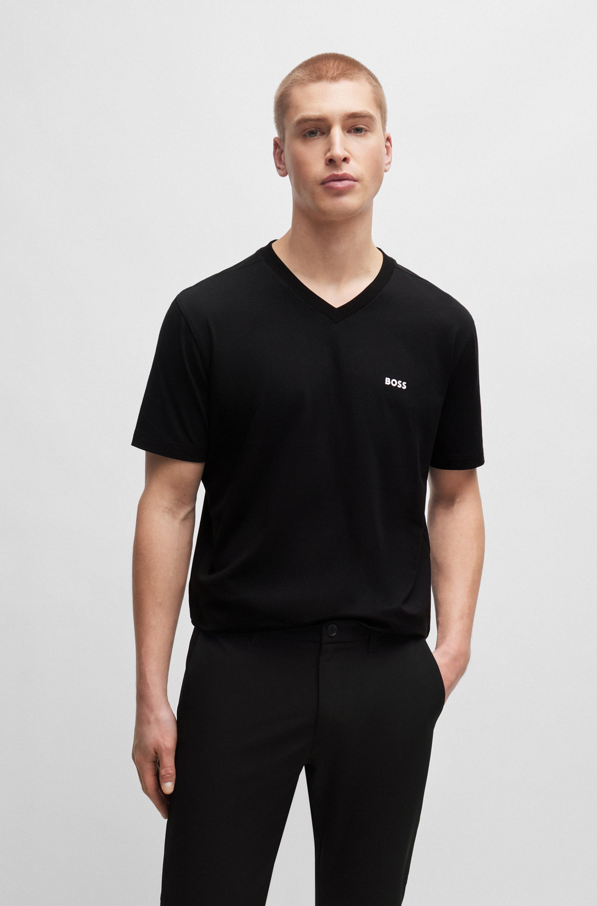 Image of BOSS GREEN T-Shirt "Tee V" mit V-Ausschnitt