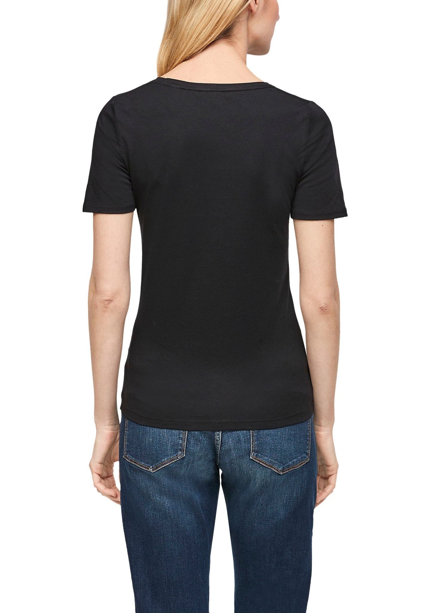 s.Oliver T-Shirt, mit zartem Rollsaum