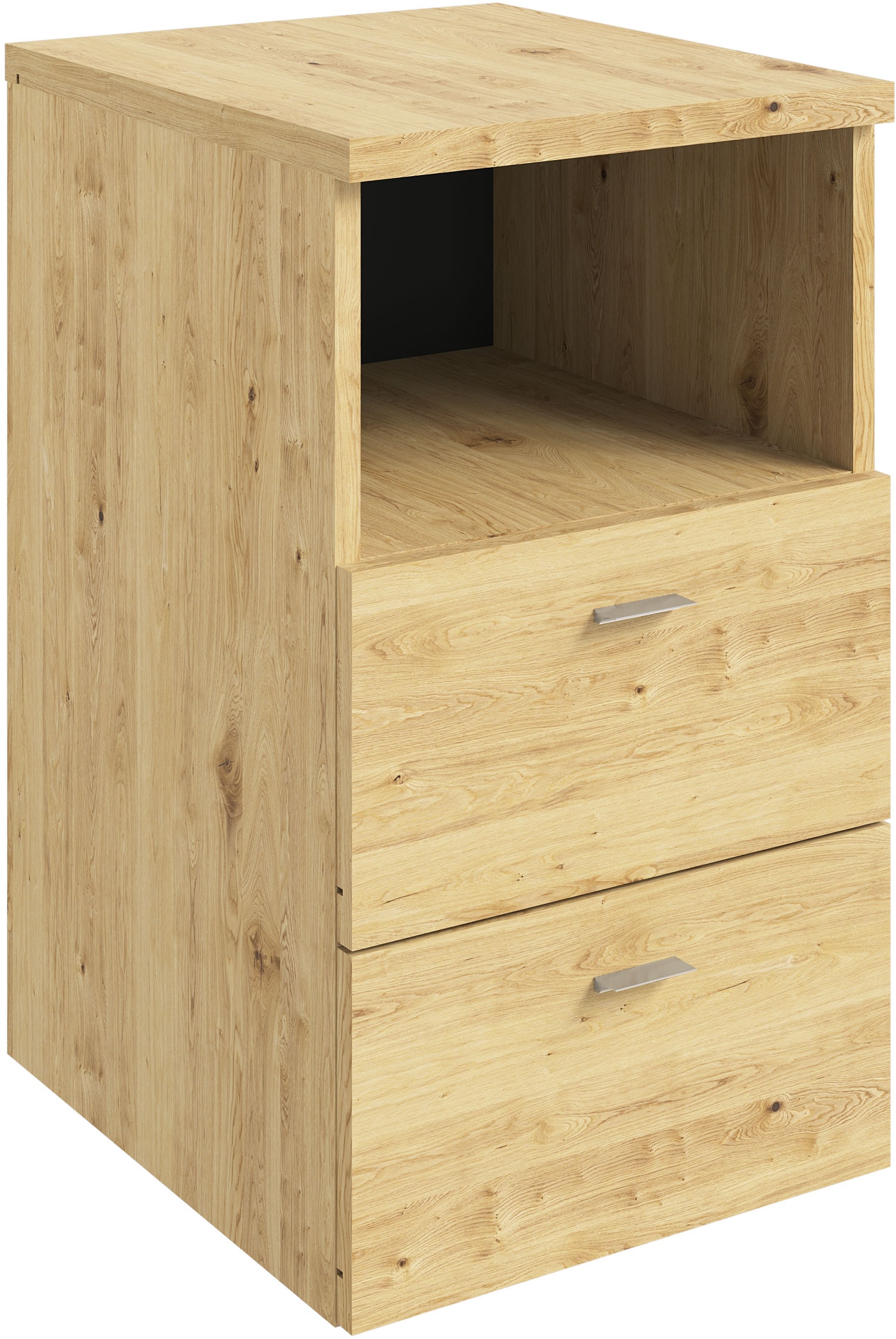 FMD Nachtkonsole »Suva« Nachttisch m. 2 Schubkästen und offenem Fach