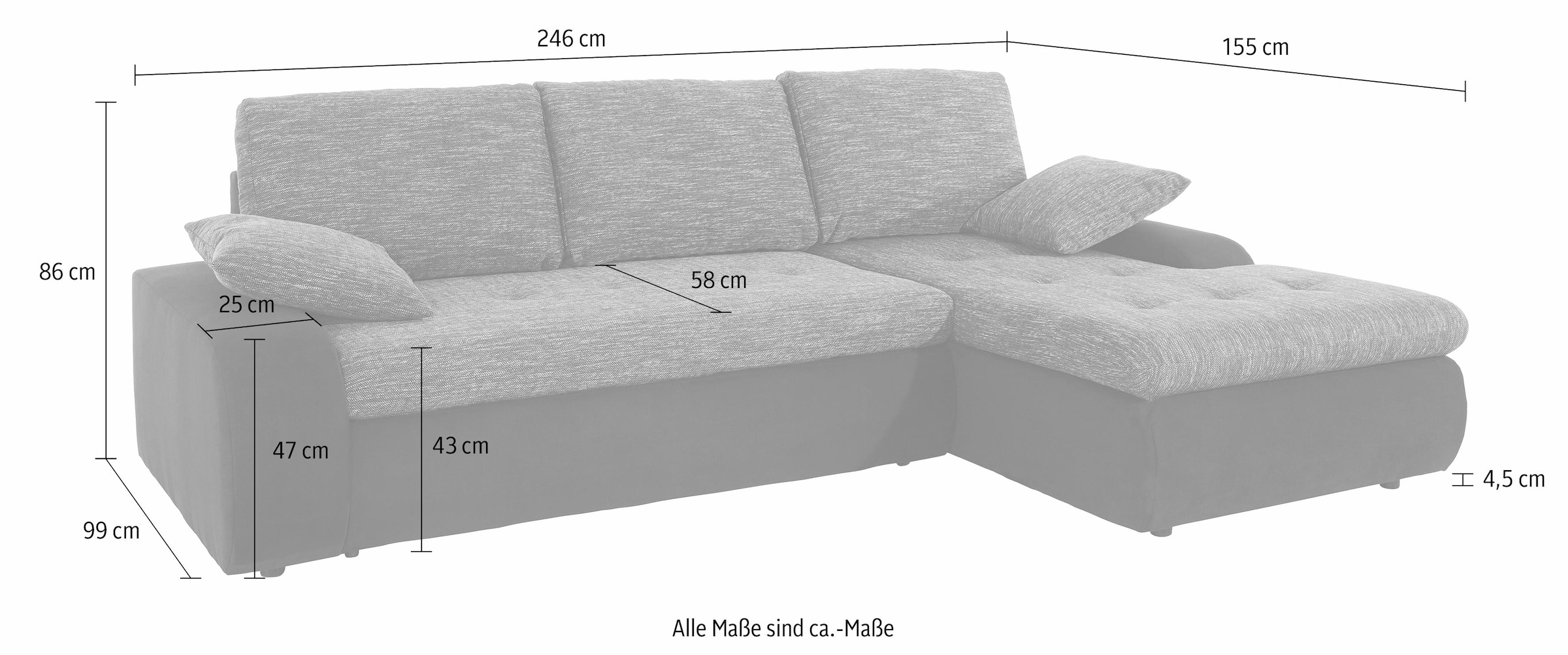 TRENDMANUFAKTUR Ecksofa »Indie, L-Form«, wahlweise XL oder XXL