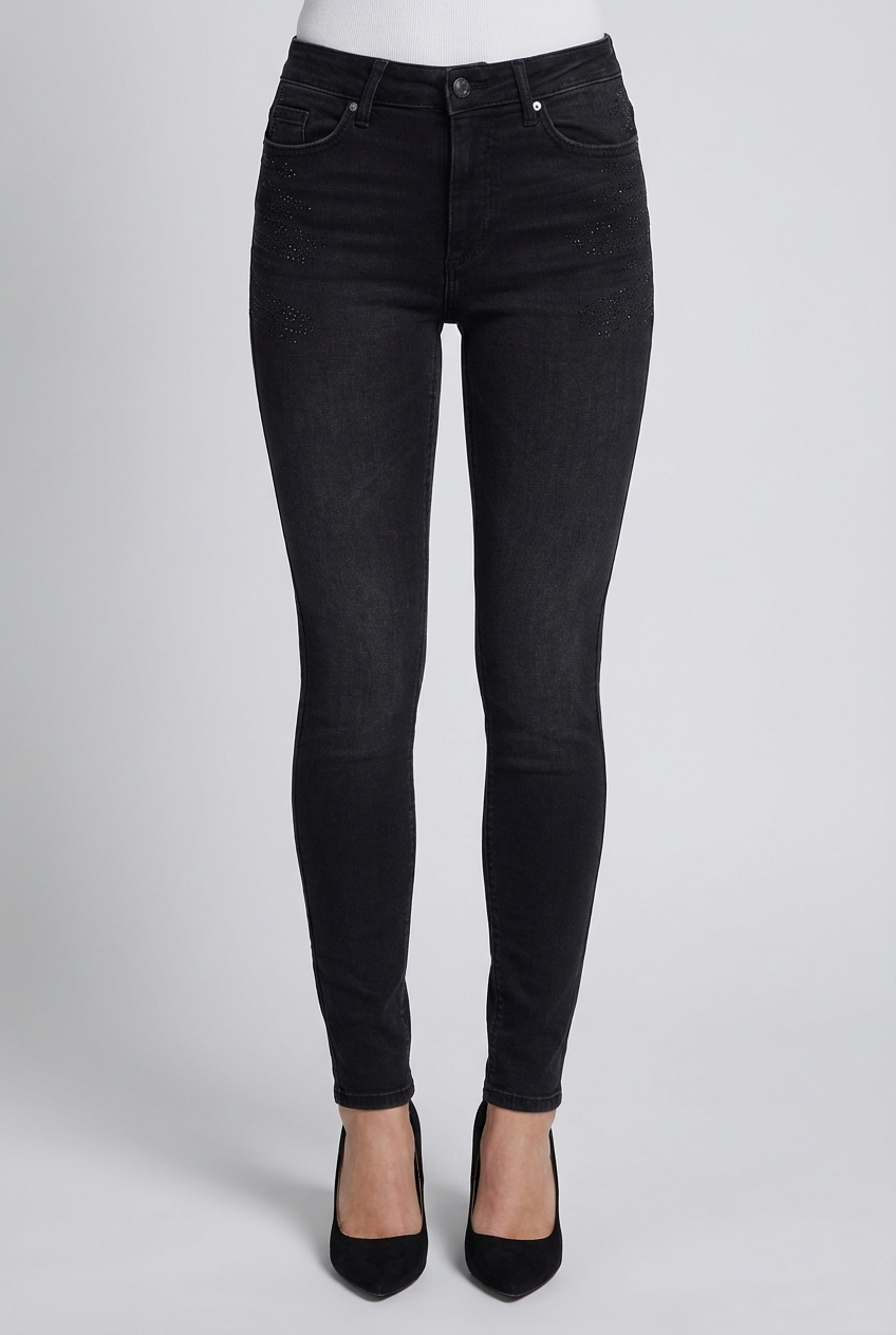 Image of ONLY Skinny-fit-Jeans "ONLBLUSH RHINESTONE HW SKINNY DNM TAI"