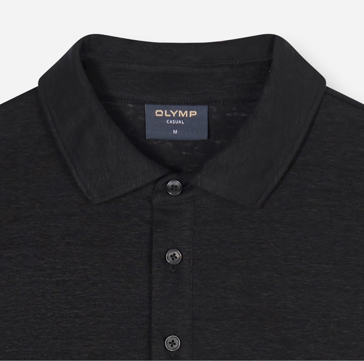 OLYMP Polo en lin de haute qualité, uni