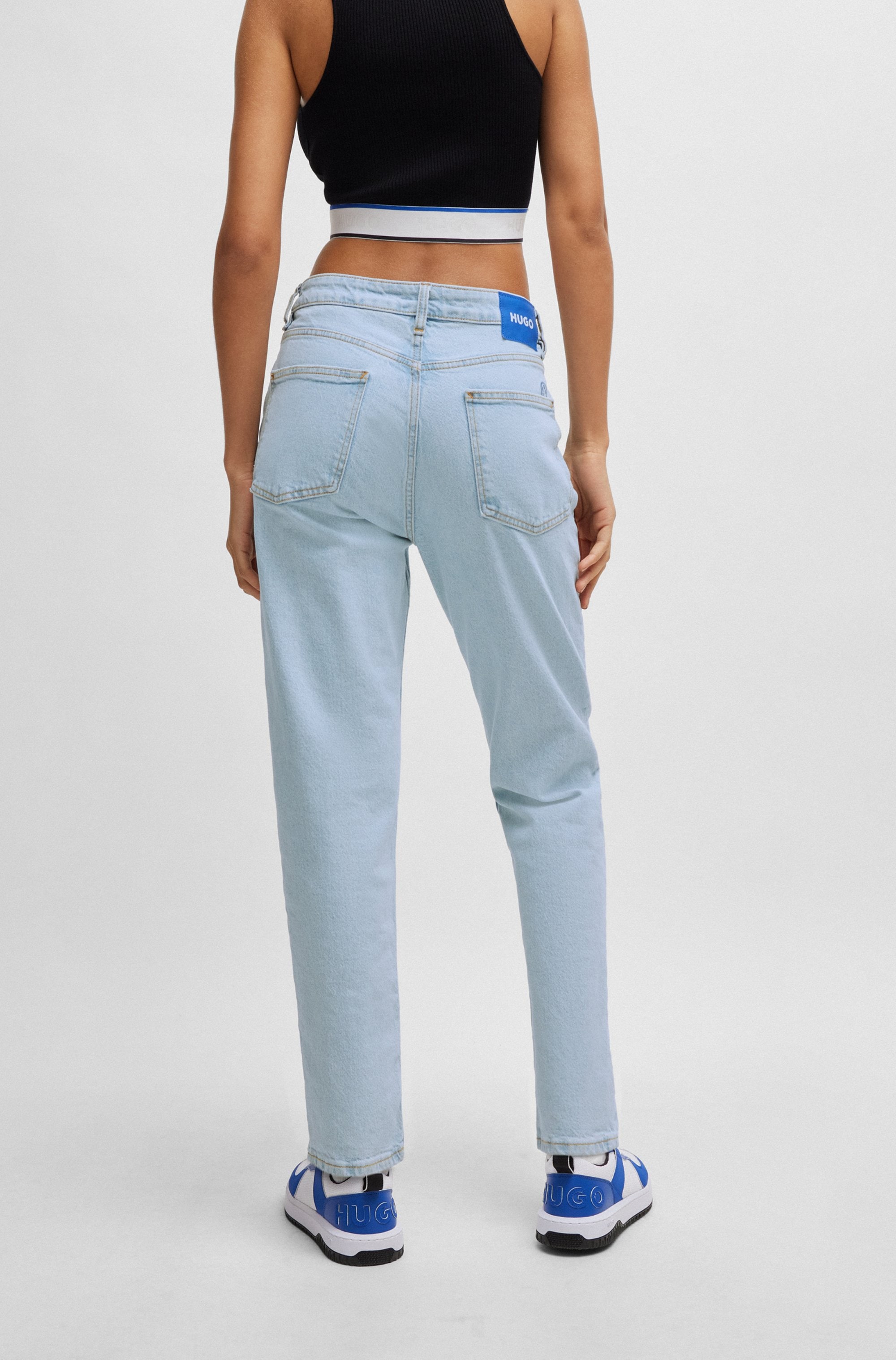 HUGO Blue Mom-Jeans »Noe«, Straight Fit Jeans mit hoher Leibhöhe