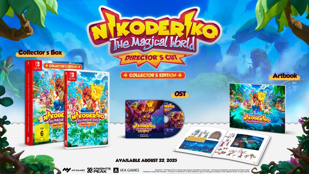 Knights Peak Logiciel de jeu »Nikoderiko: The Magical World Directors Cut - Collectors Edition« Nintendo Switch Mit Artbook, OST-CD, physischem Spiel und sammelbarer Schubbox.