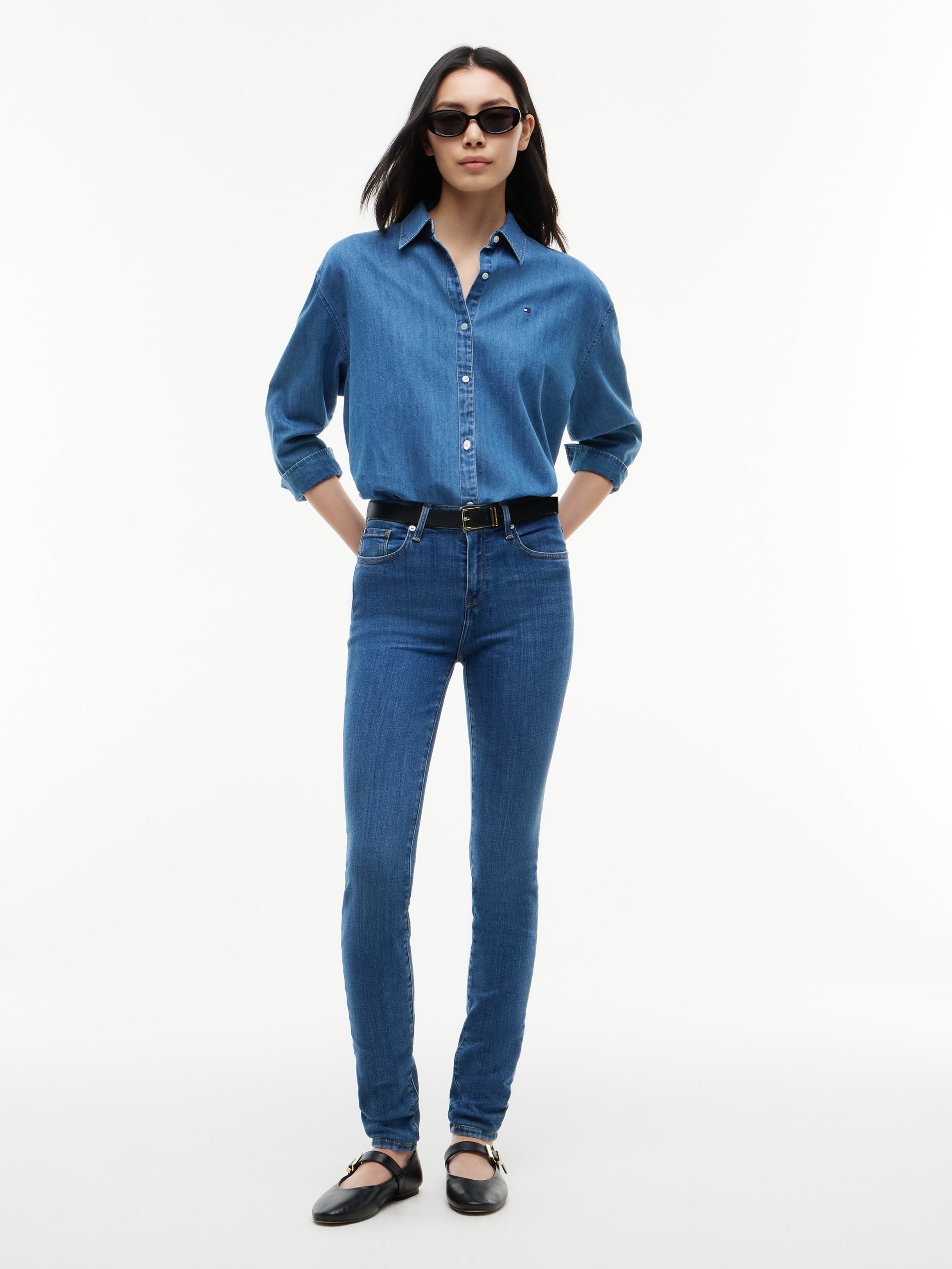 Tommy Hilfiger Jeans skinny »HERITAGE COMO SKINNY RW« avec badge logo Tommy Hilfiger, style 5 poches