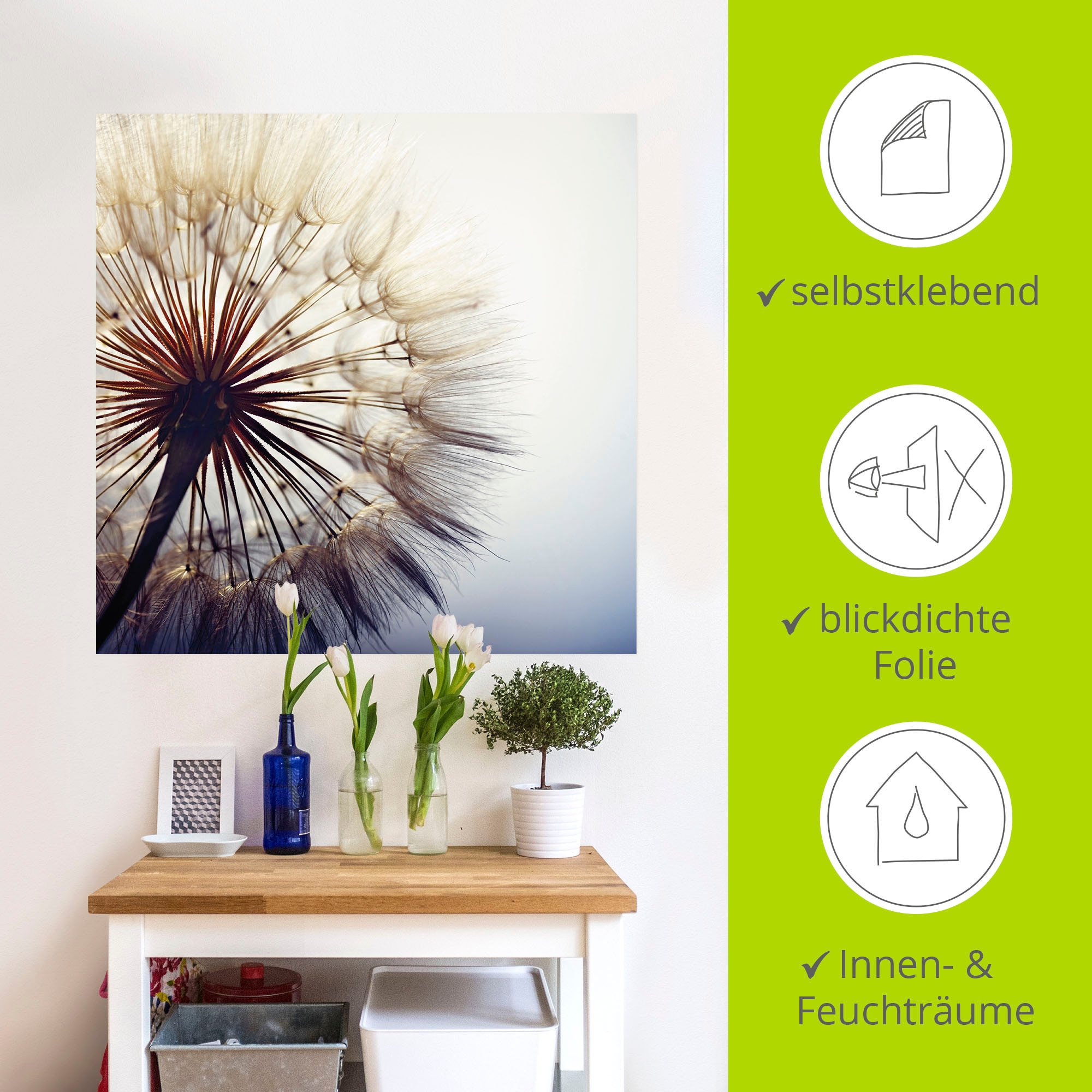 Artland Wandbild »Grosse Pusteblume«, Blumen, (1 St.), als Alubild, Outdoorbild, Leinwandbild, Poster, Wandaufkleber