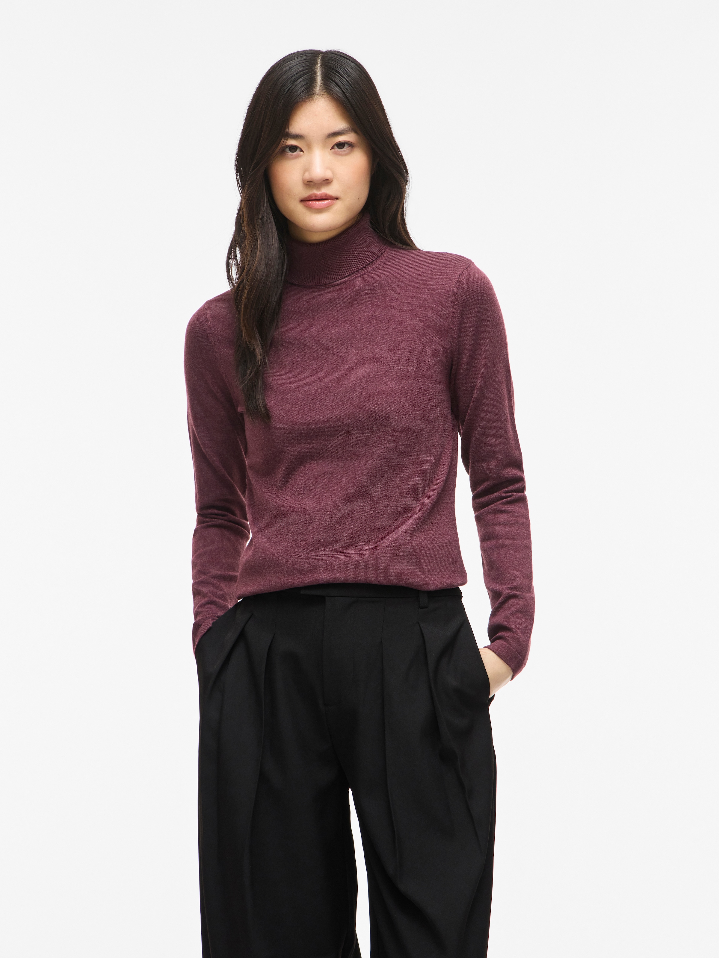 Vila Rollkragenpullover »VIMALU ROLLNECK L/S KNIT TOP NOOS« Materialmix