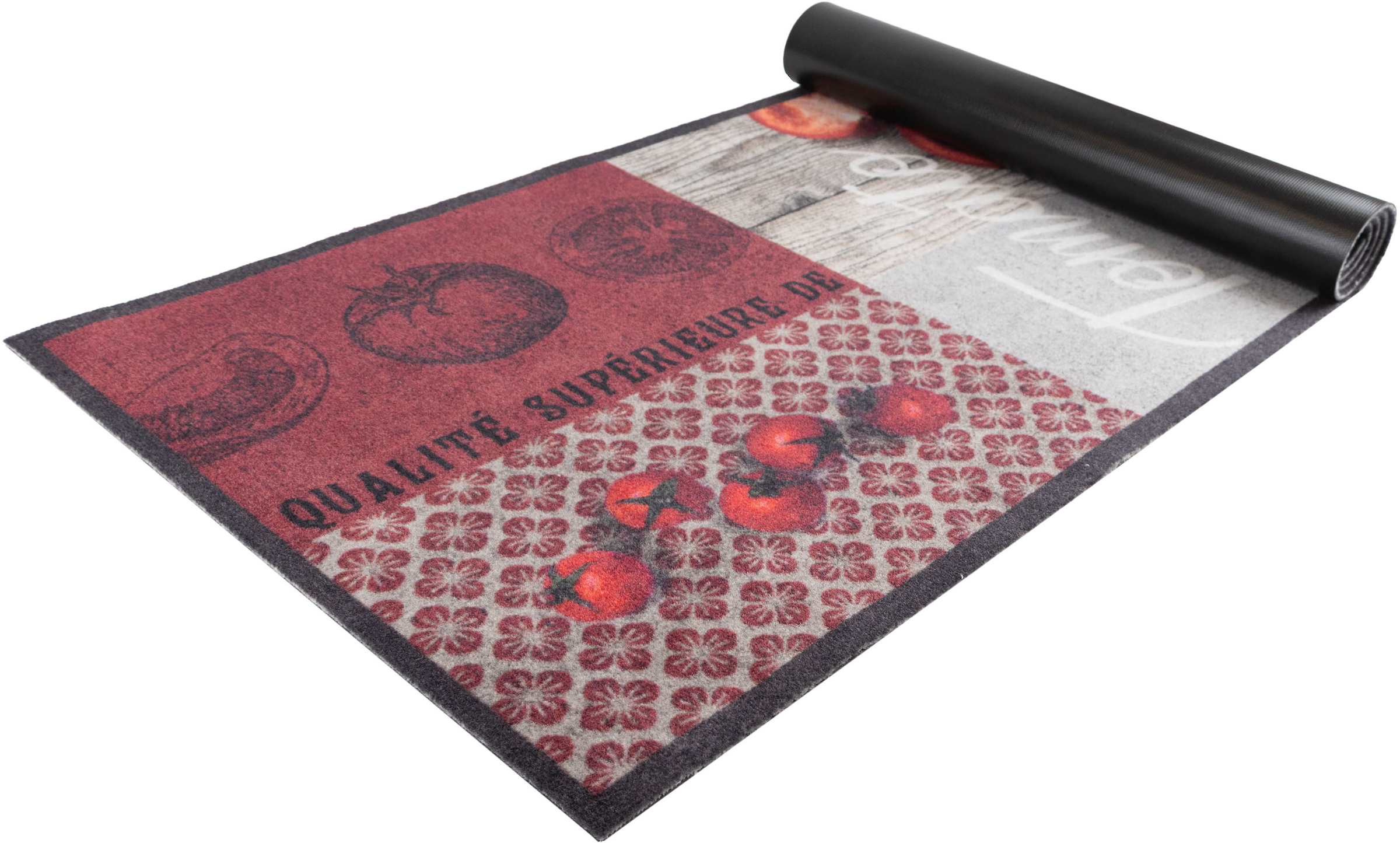 Primaflor-Ideen in Textil Küchenläufer »TOMATO, Made in Belgium« rechteckig 6,5 mm Höhe Motiv Tomaten, mit Schriftzug, rutschhemmend, waschbar, Küche