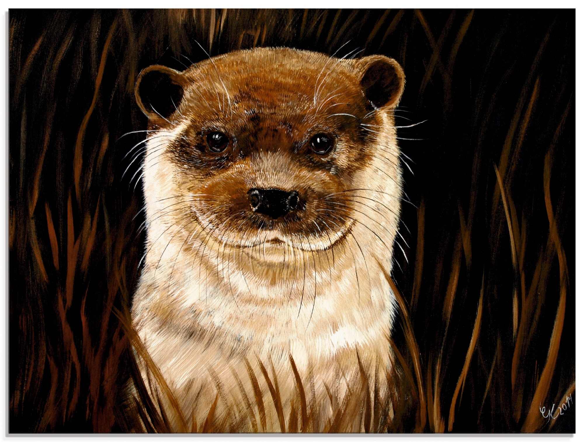 Image of Artland Glasbild »Otter im Gras«, Wildtiere, (1 St.) bei Ackermann Versand Schweiz